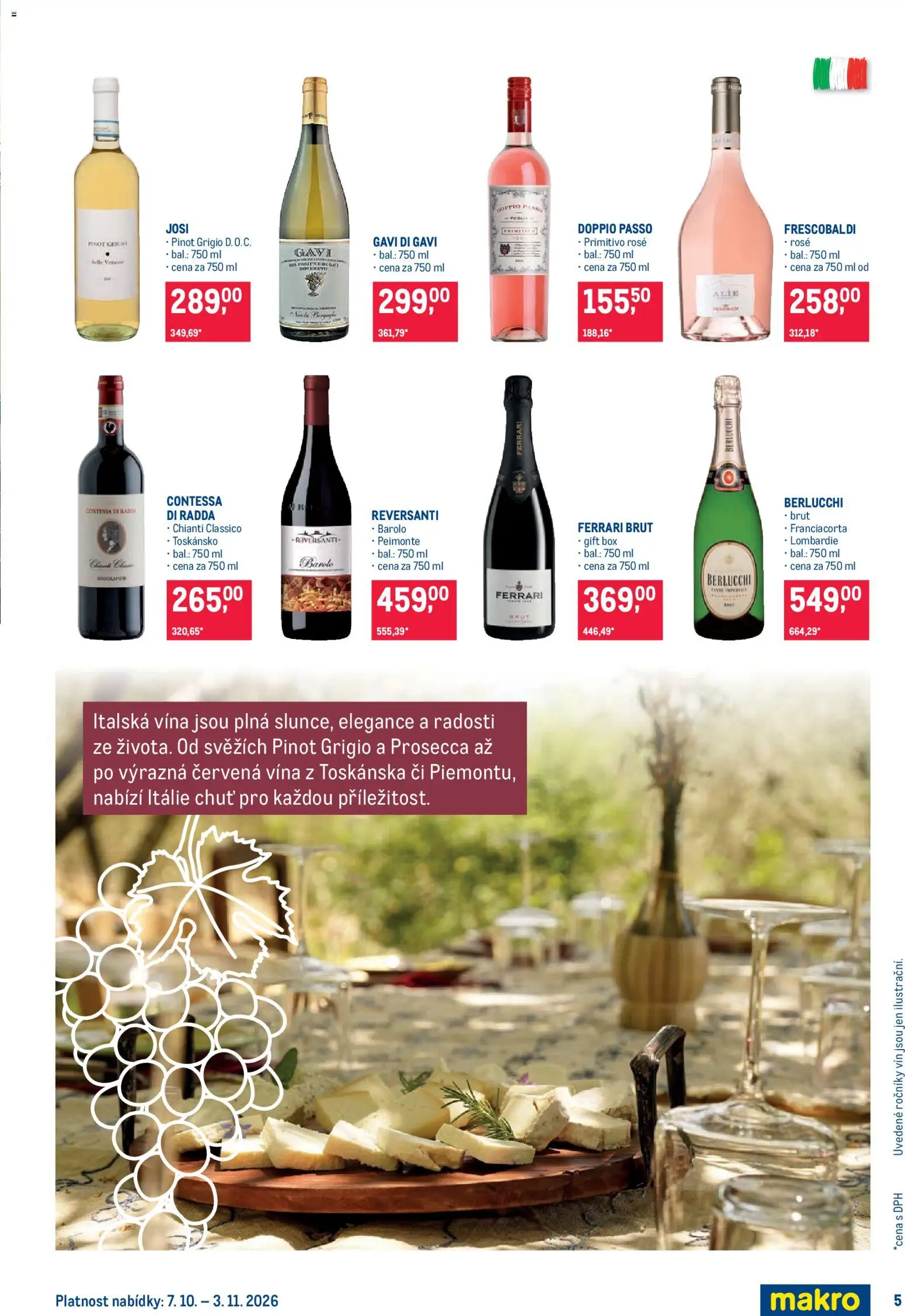 Makro leták - Pro milovníky jídla od 07.10.2026 | Strana: 5 | Produkty: Box, Primitivo, Pinot Grigio