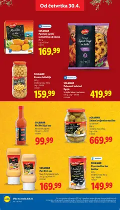 SOL&MAR Zelene kraljevske masline, Sa košticom 950 g, Oceđena masa 570 g - pregled Lidl kataloga - važi od 30.04.2026 | Strana: 58 | Proizvode: Masline, Leblebije, Surimi, Sos
