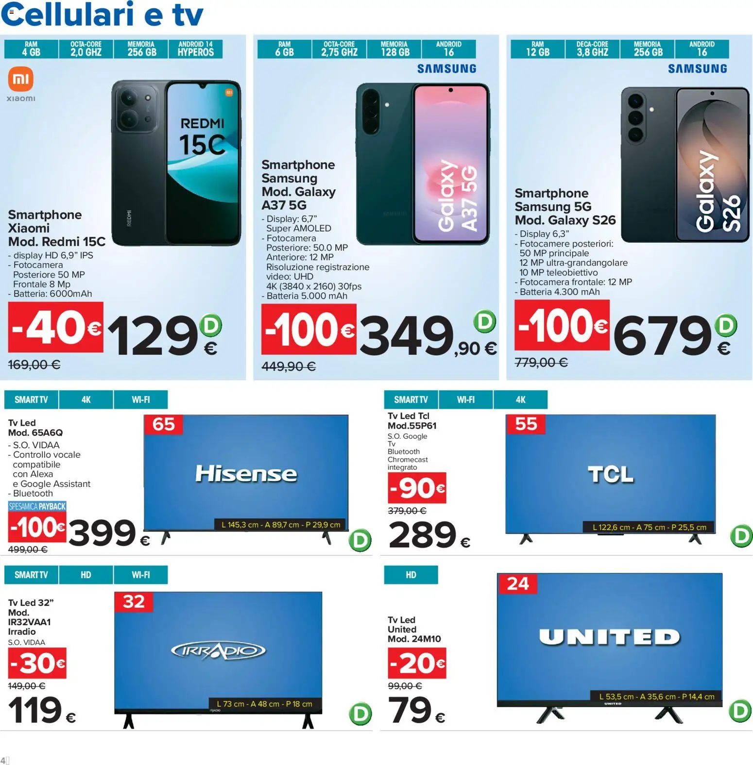 Volantino Carrefour del 15/09/2026 | Pagina: 46 | Prodotti: Xiaomi, smart TV, Video, Batteria