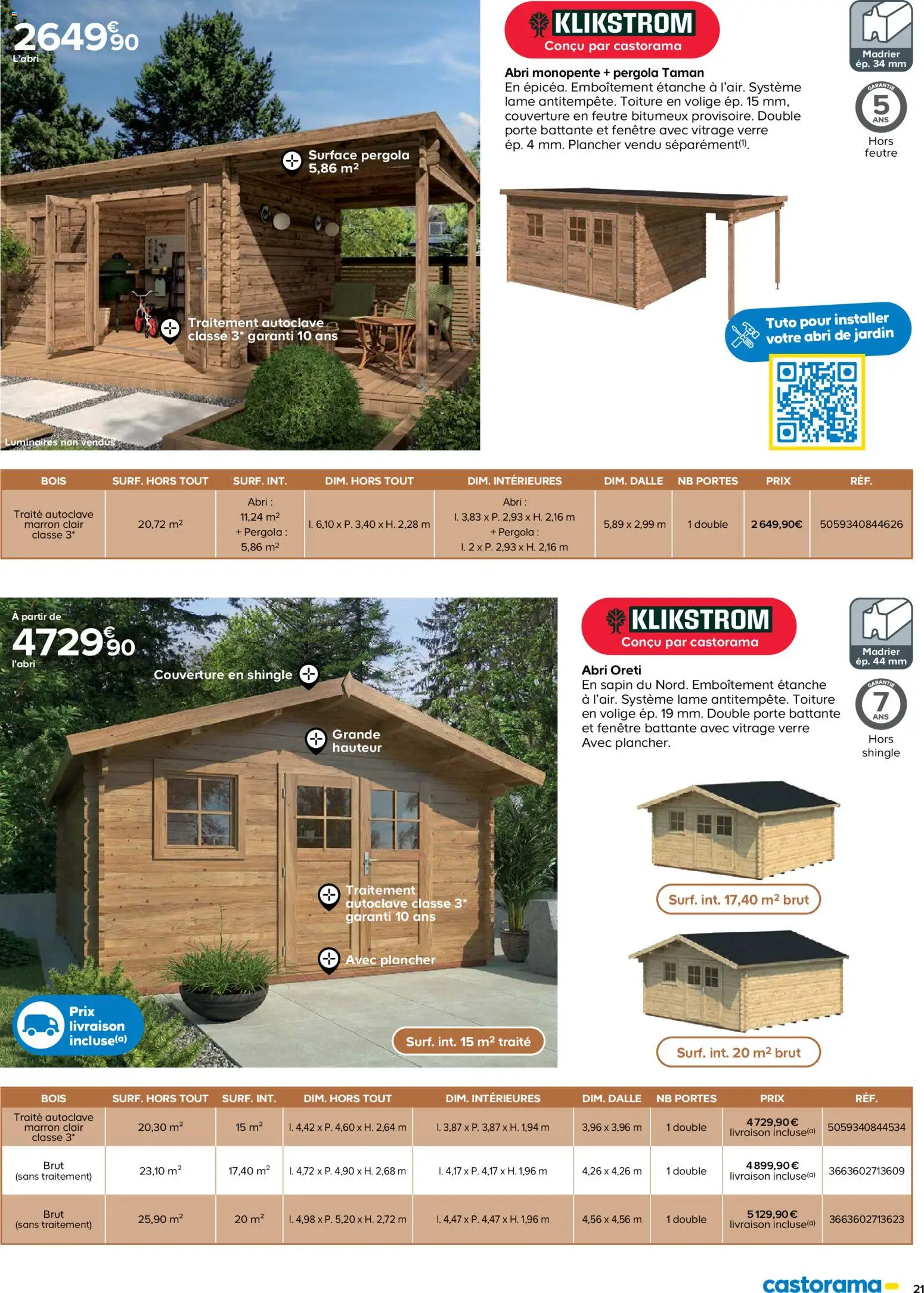 {H1} | Page: 21 | Produits: Dalle, Porte, Pergola, Abri de jardin