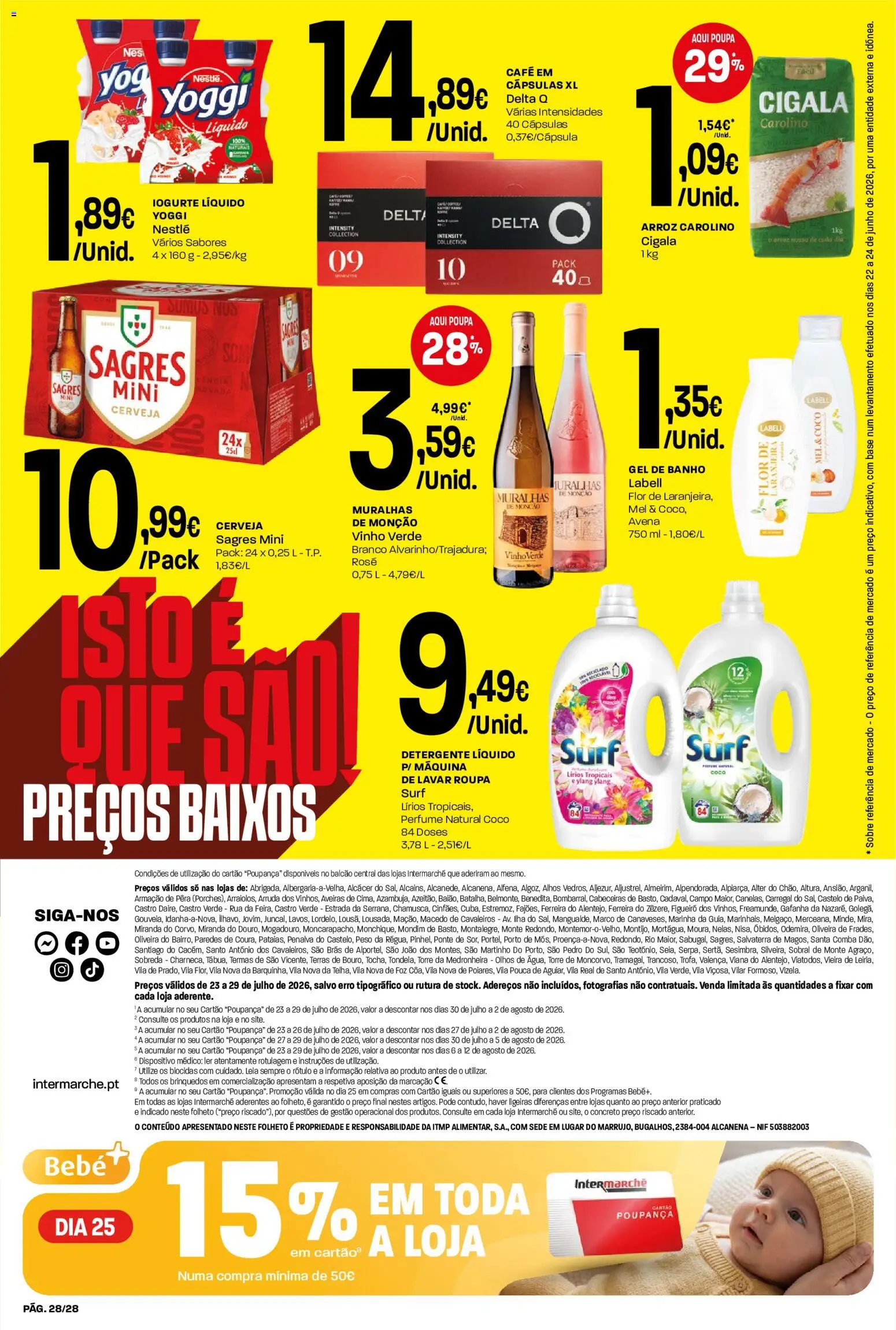Intermarché Folheto Contact │ válido de 23/07/2026 | Página: 28 | Produtos: Gel de banho, Base, Banho, Cerveja