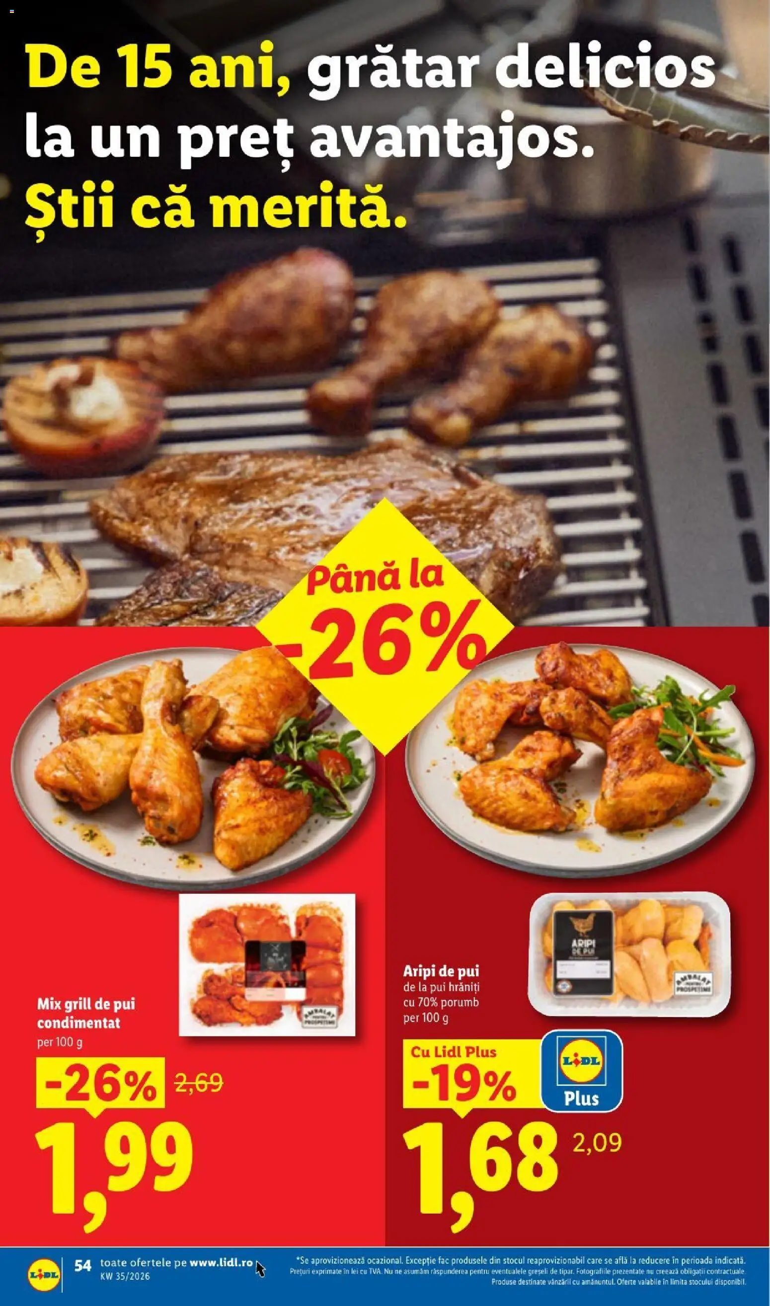 Noul catalog Lidl – valabil de la 24.08.2026 | Pagină: 54 | Produse: Grill, Pui, Porumb, Plus