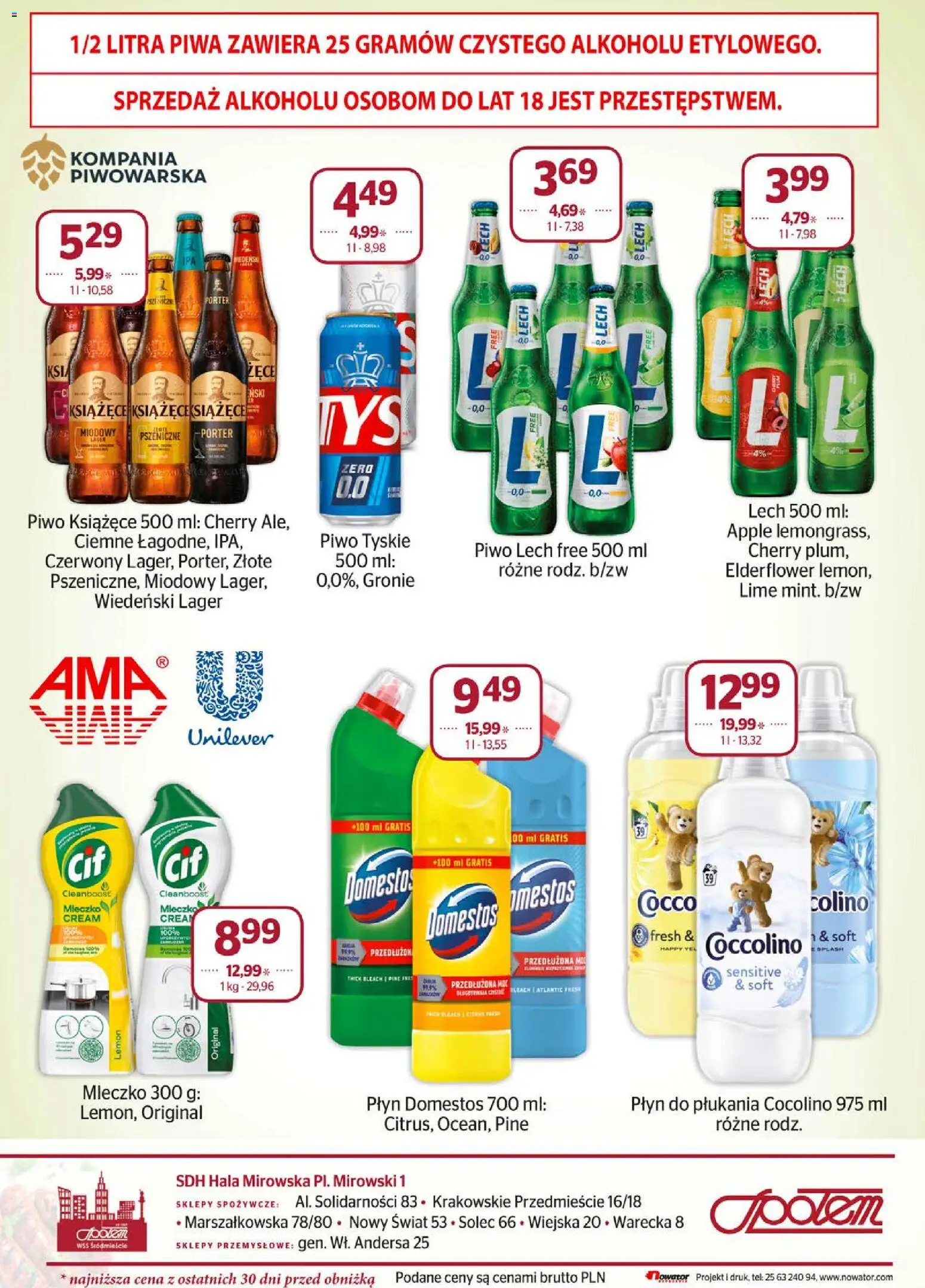 Społem gazetka od 01.05.2026 | Strona: 20 | Produkty: Coccolino, Tyskie, Domestos, Piwo