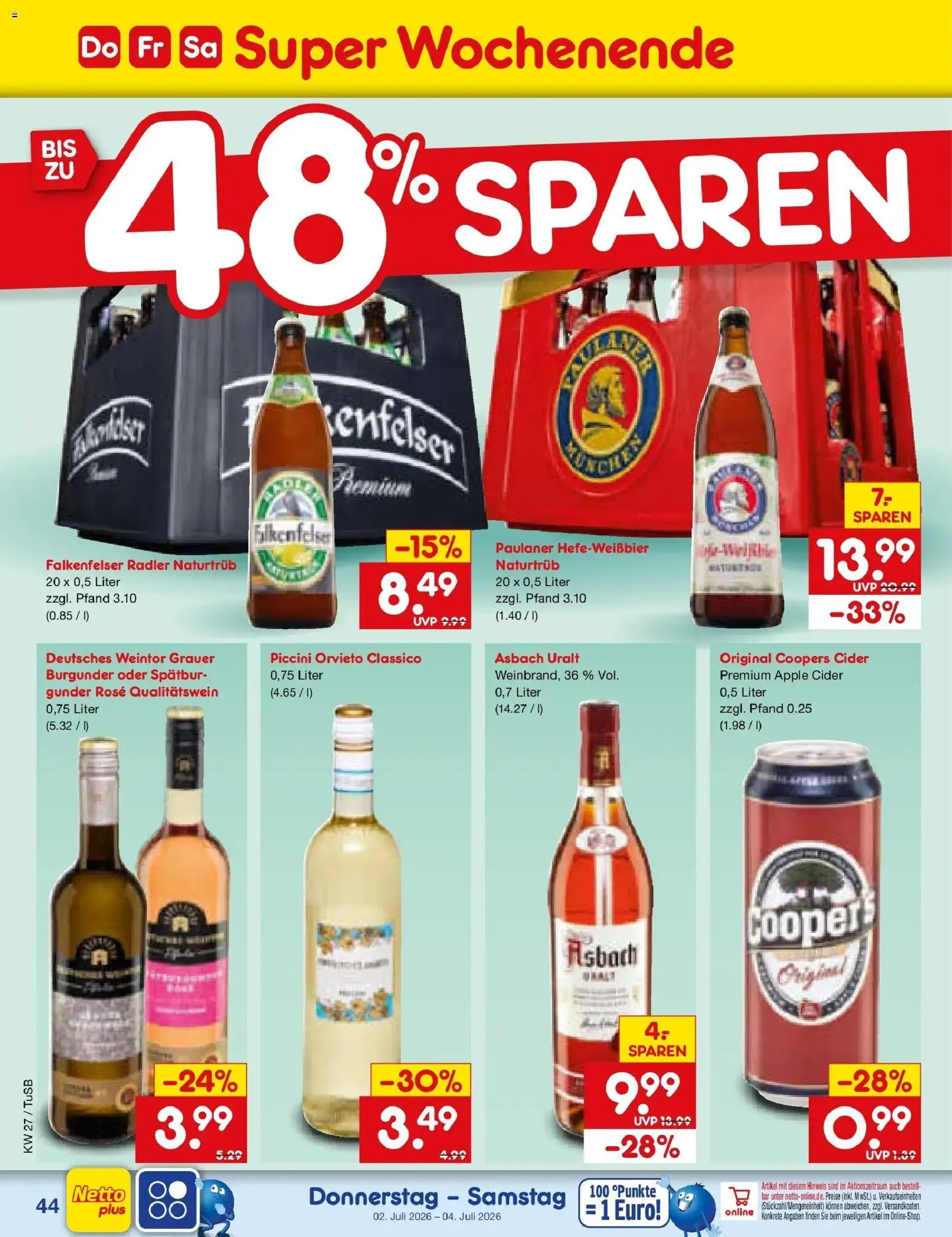 Netto Marken-Discount Prospekt Lahr-Langenwinkel – gültig ab 29.06.2026 | Seite: 64 | Produkte: Apple, Radler, Paulaner, Asbach