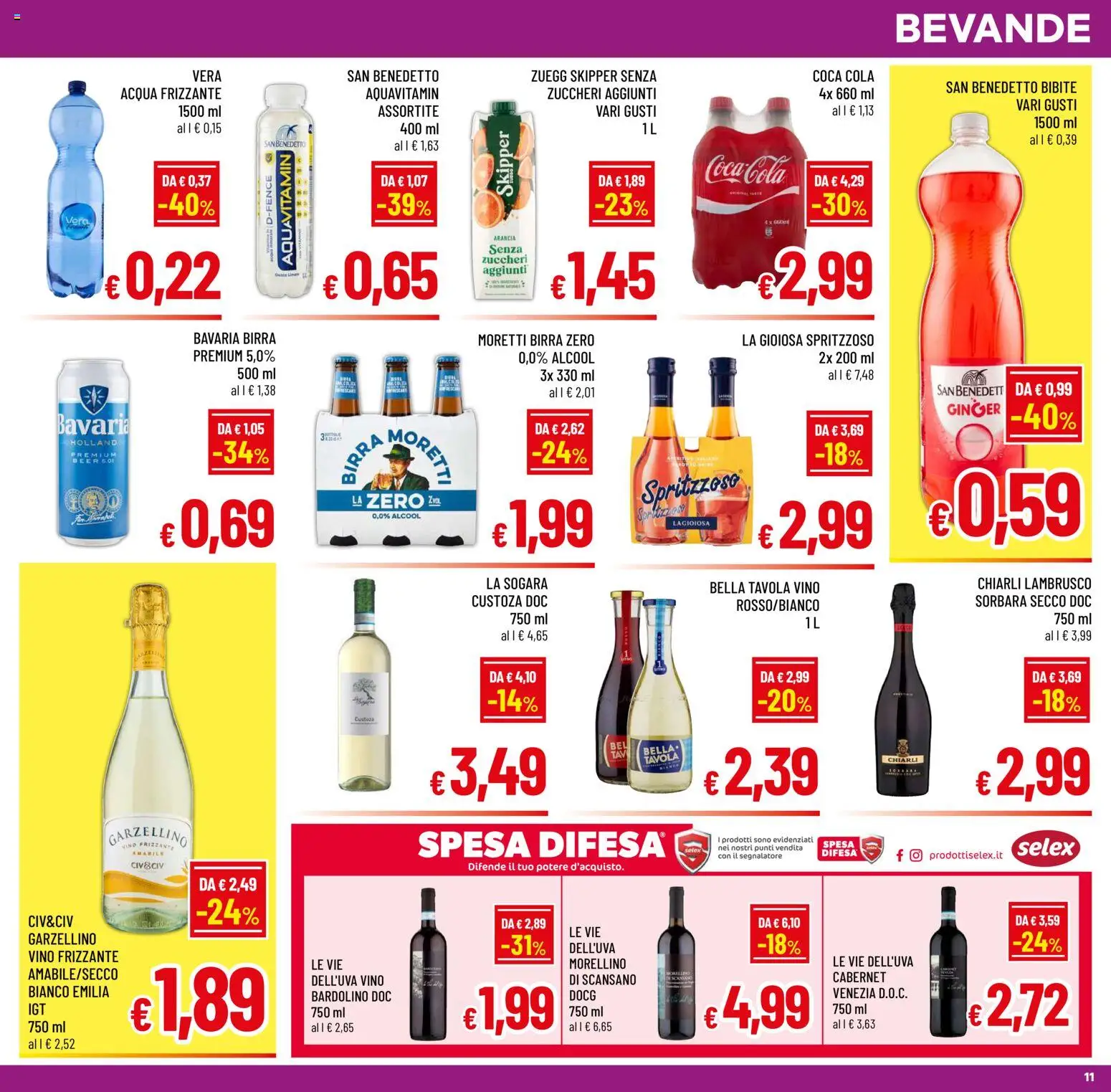 Volantino A&O del 30/09/2026 | Pagina: 11 | Prodotti: Acqua, Bibite, Arancia, Coca Cola