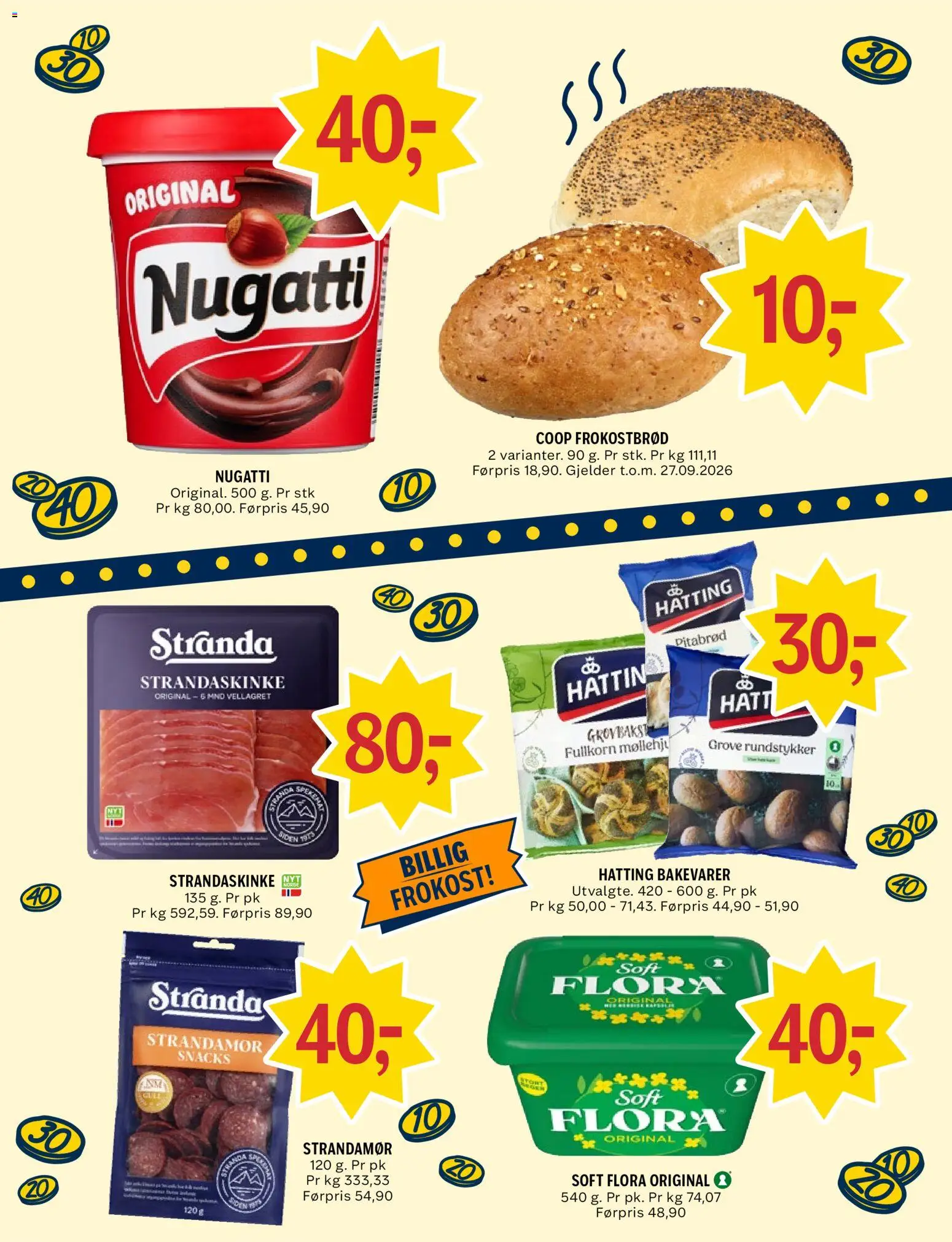 {H1} | Side: 6 | Produkter: Grove rundstykker, Hatt, Snacks, Nugatti