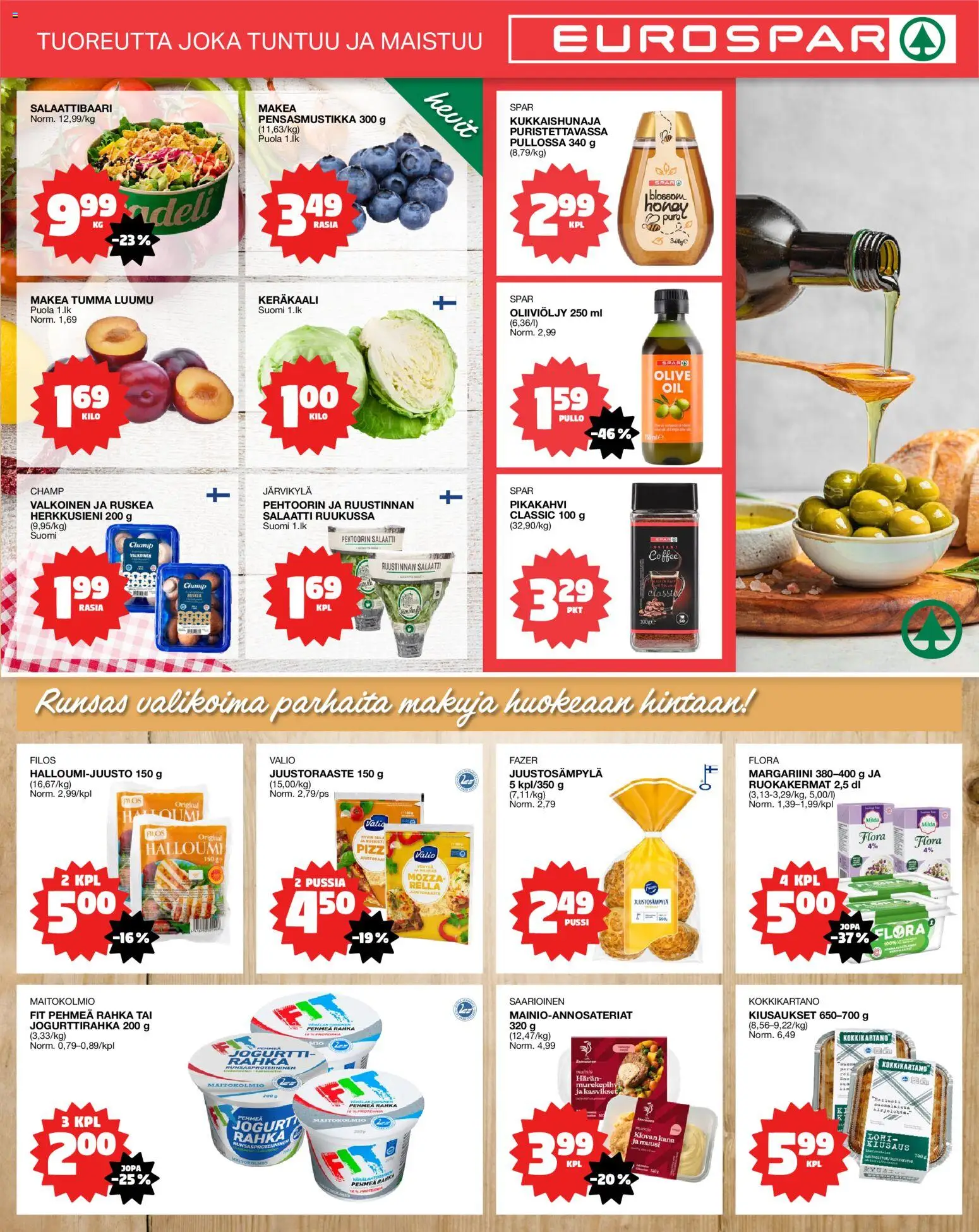 Tokmanni - Eurospar – voimassa 03/09/2026 alkaen | Sivu: 3 | Tuotteet: Lohi, Margariini, Juustoraaste, Pikakahvi