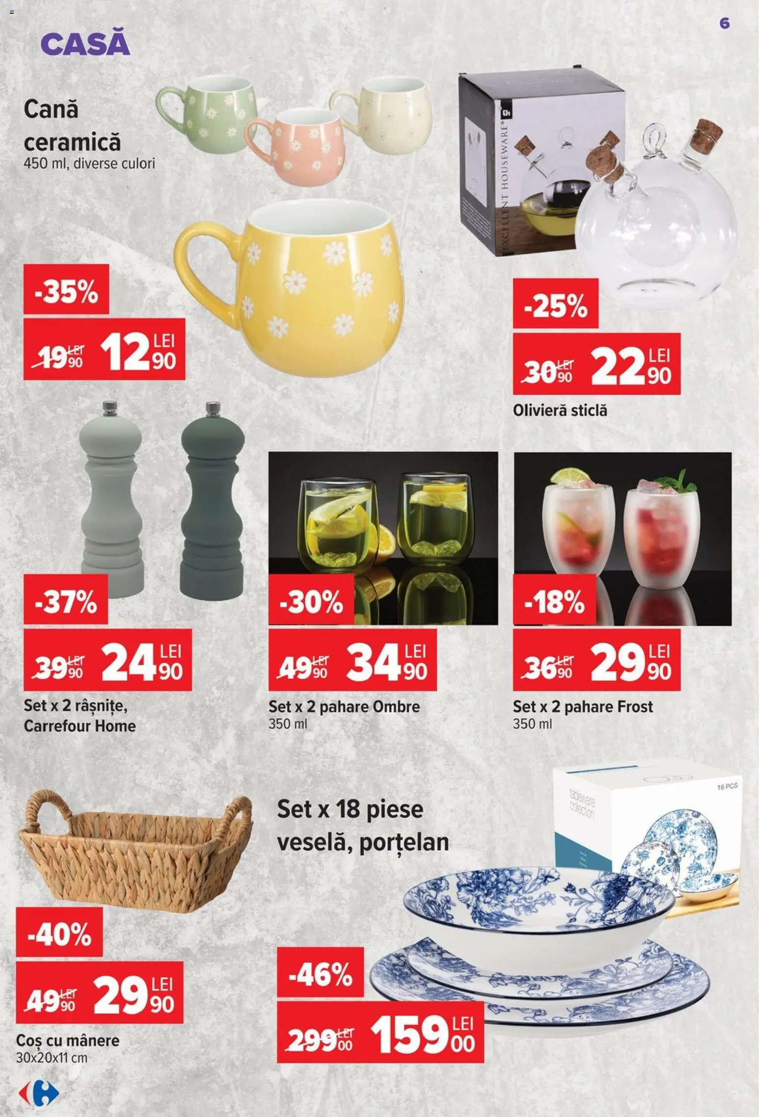 Noul catalog Carrefour – valabil de la 17.06.2026 | Pagină: 7 | Produse: Pahare, Coș