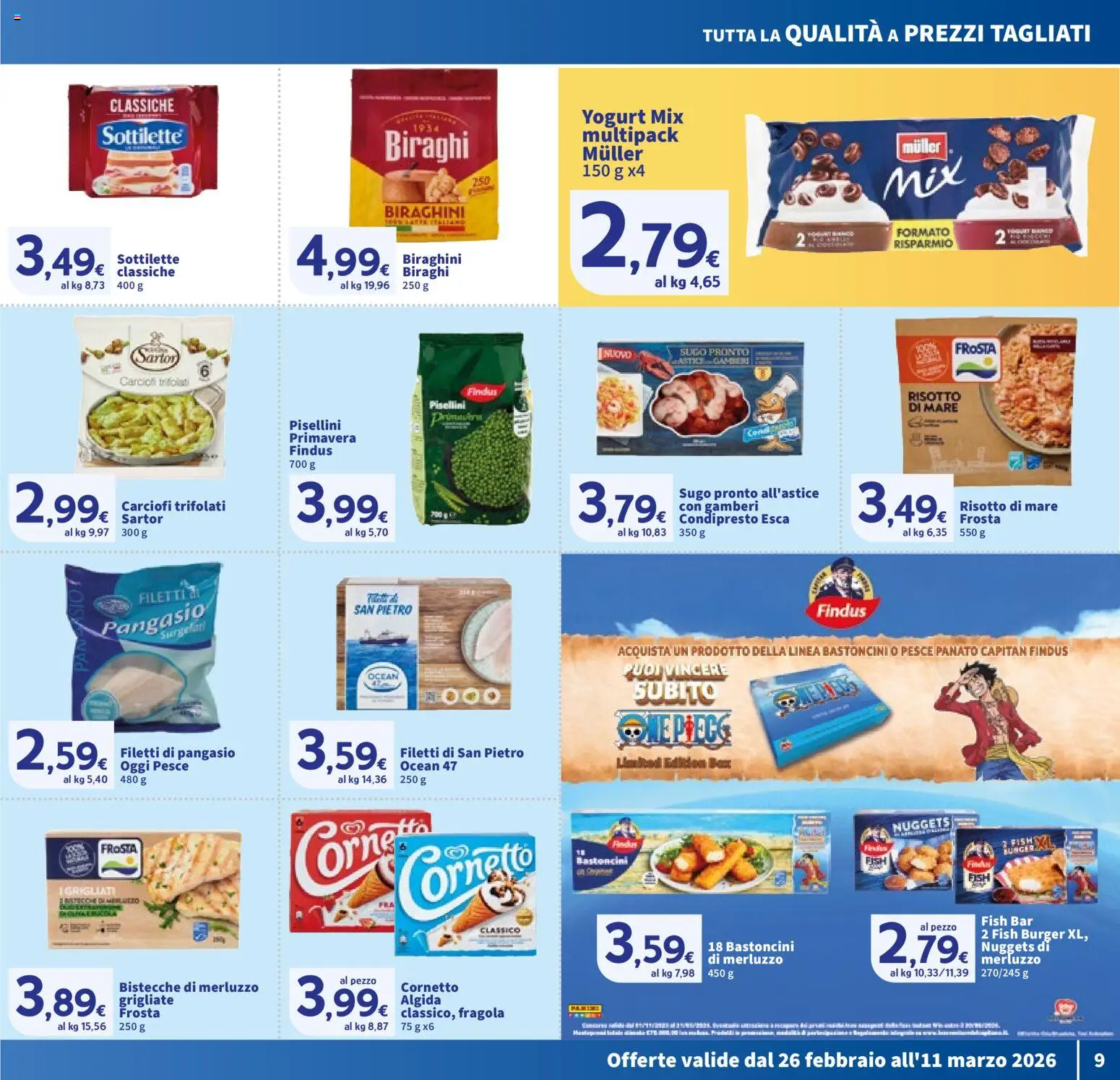 Volantino SIGMA del 26.02.2026 | Pagina: 9 | Prodotti: Merluzzo, Nuggets, Carciofi, Sugo