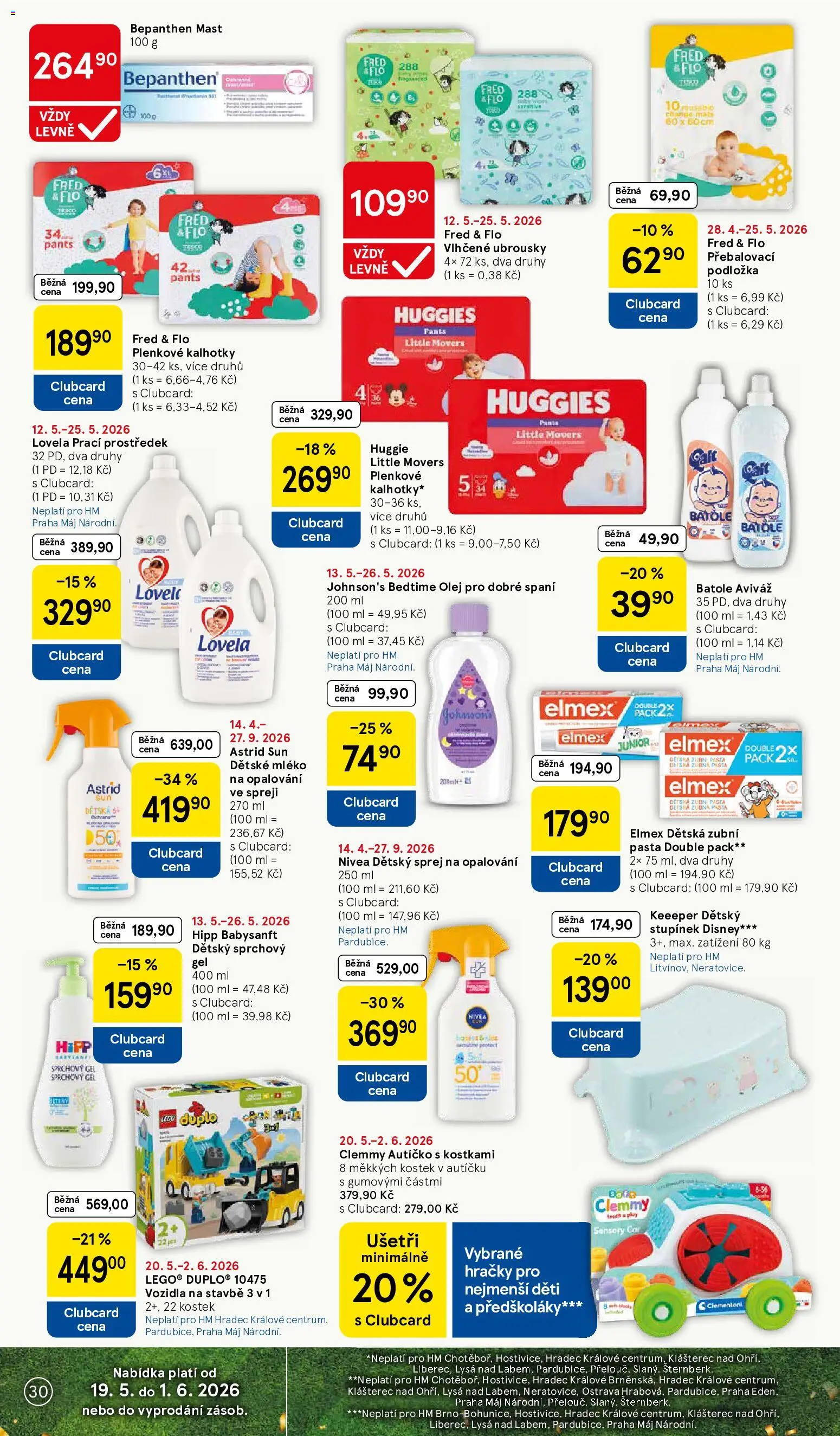 Tesco leták - Hypermarket od 20.05.2026 | Strana: 30 | Produkty: Olej, Přebalovací podložka, Bepanthen, Pants