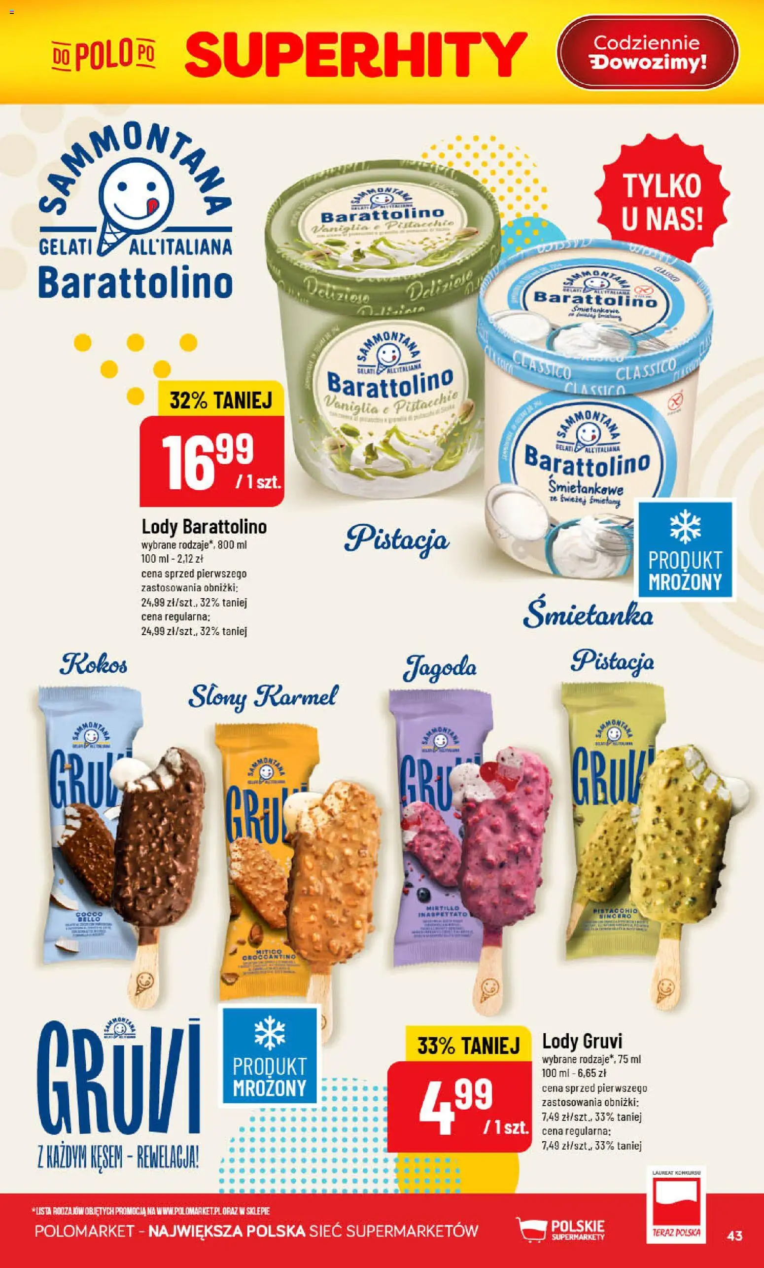 POLOmarket gazetka od 05.08.2026 | Strona: 43 | Produkty: Słony karmel, Lody, Kokos