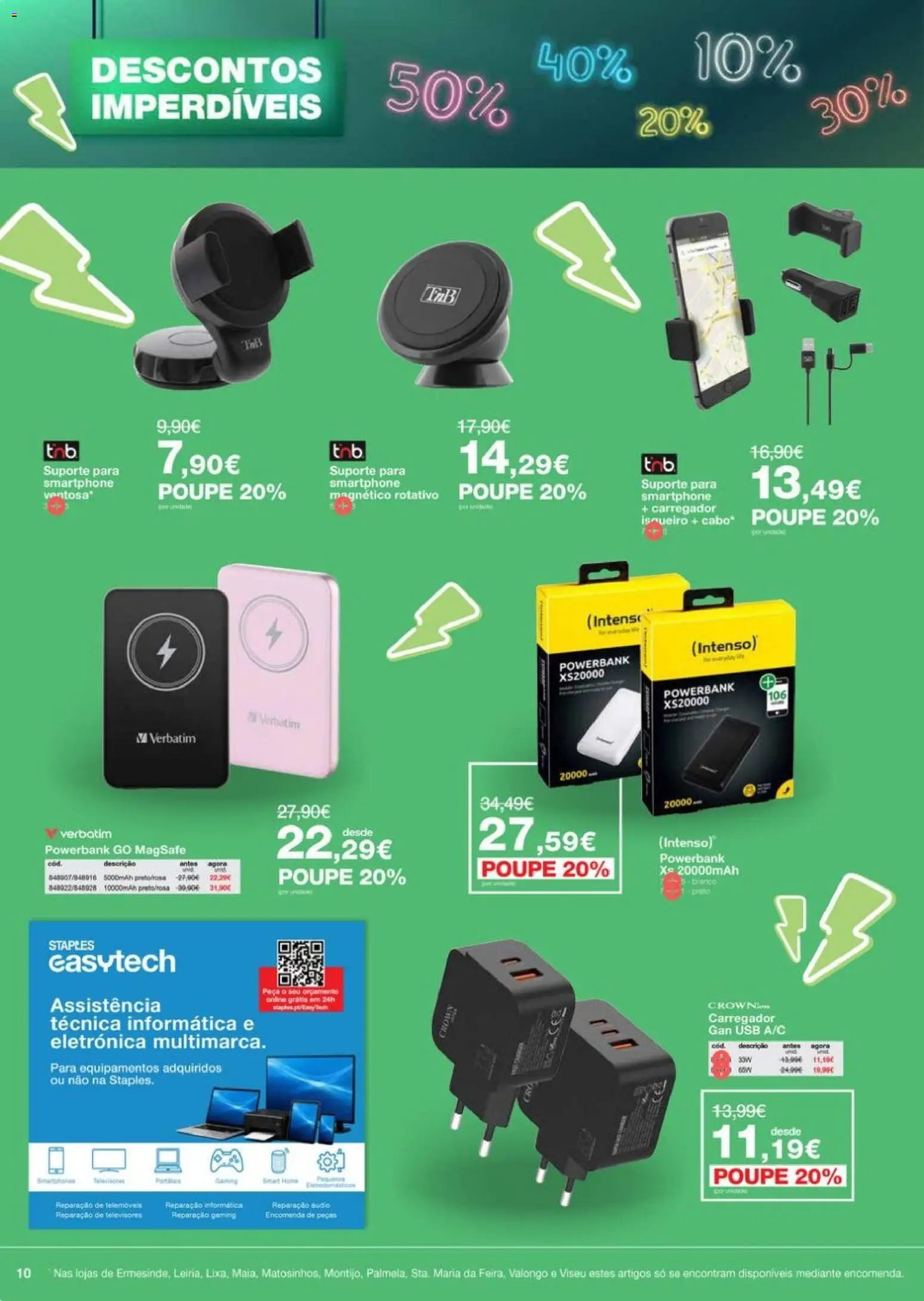 Staples Descontos Imperdíveis │ válido de 15.06.2026 | Página: 10 | Produtos: Smartphone, Cabo, USB