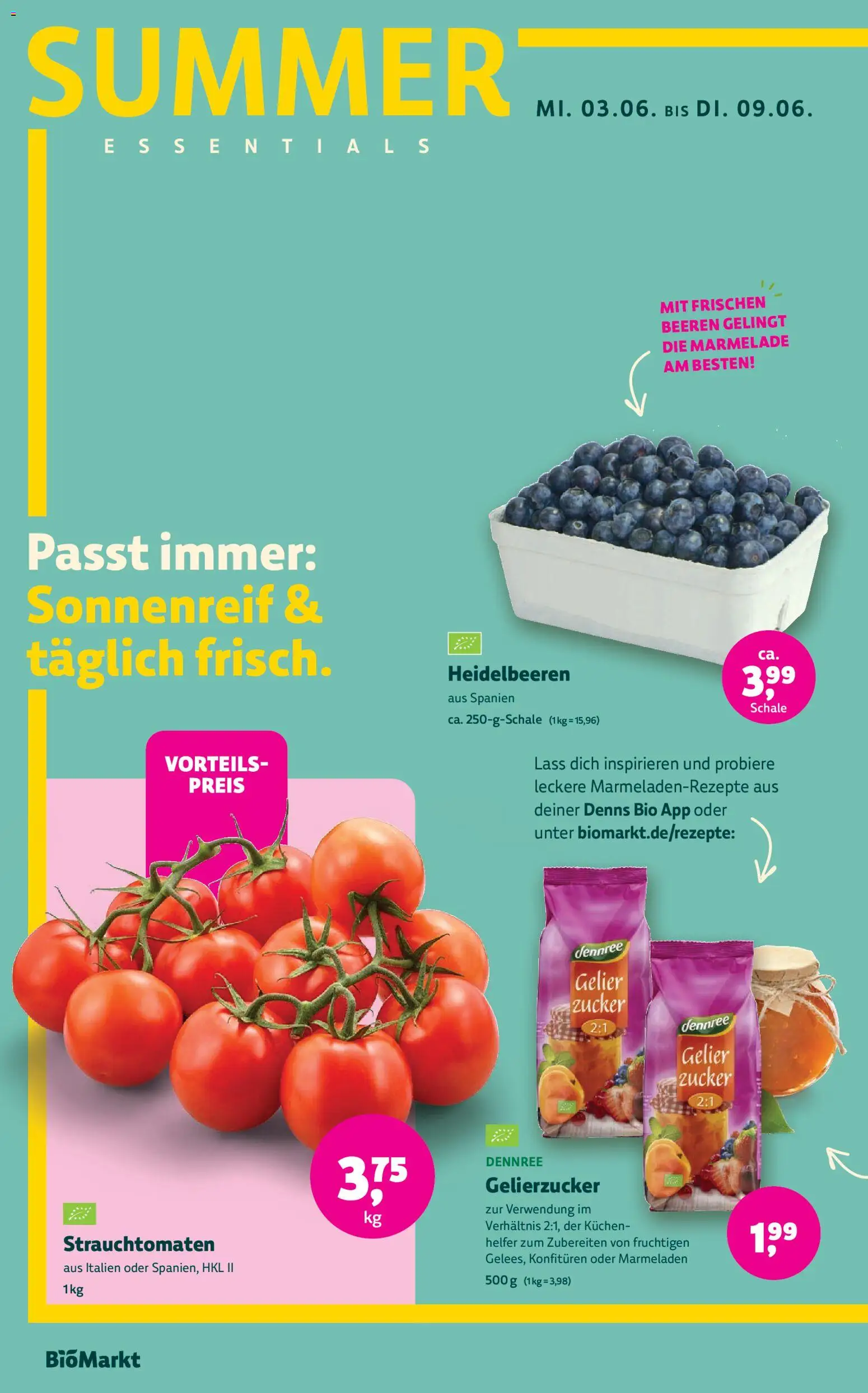 BioMarkt Prospekt – gültig ab 03.06.2026 | Seite: 6 | Produkte: Gelierzucker, Heidelbeeren, Zucker, Kuchen