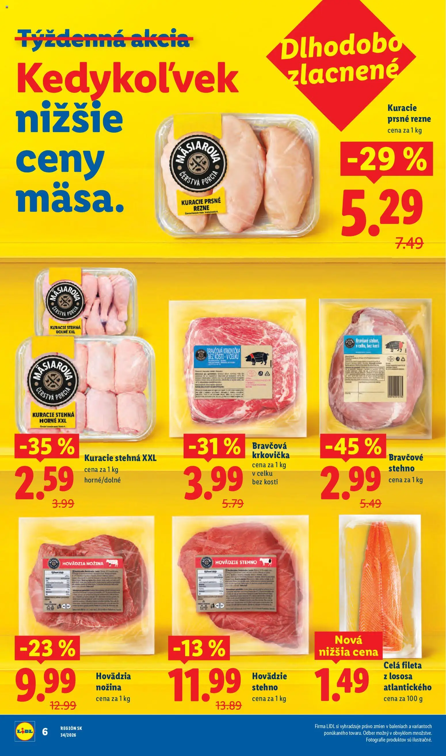 Nové Lidl akcie – leták je platný od 17.08.2026 | Strana: 10 | Produkty: Bravčové stehno, Kuracie stehná, Kuracie prsné rezne, Rezne