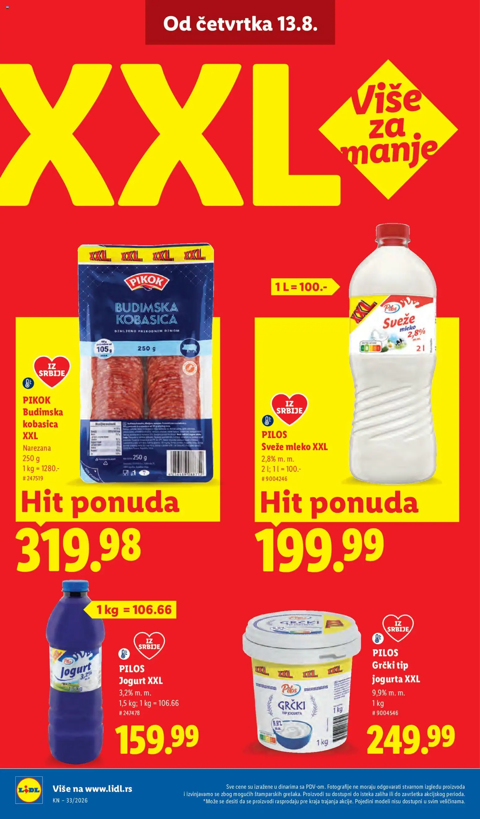 Lidl katalog - važi od 13.08.2026 | Strana: 52 | Proizvode: Budimska kobasica, Mleko, Jogurt, Kobasica