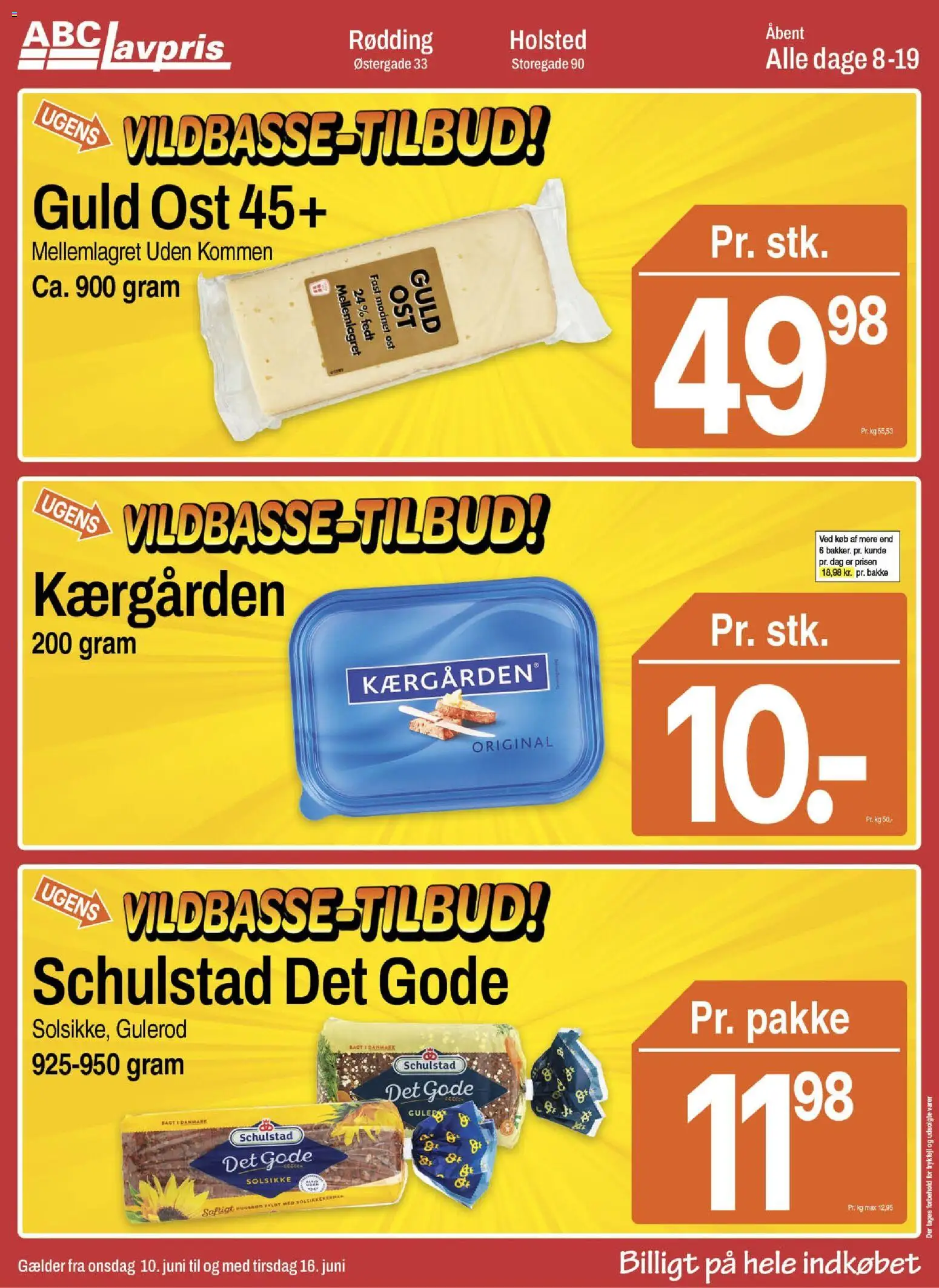 Abc Lavpris tilbudsavis – gyldig fra 10.06.2026 | Side: 1 | Produkter: Ost, Solsikkekerner, Gulerod