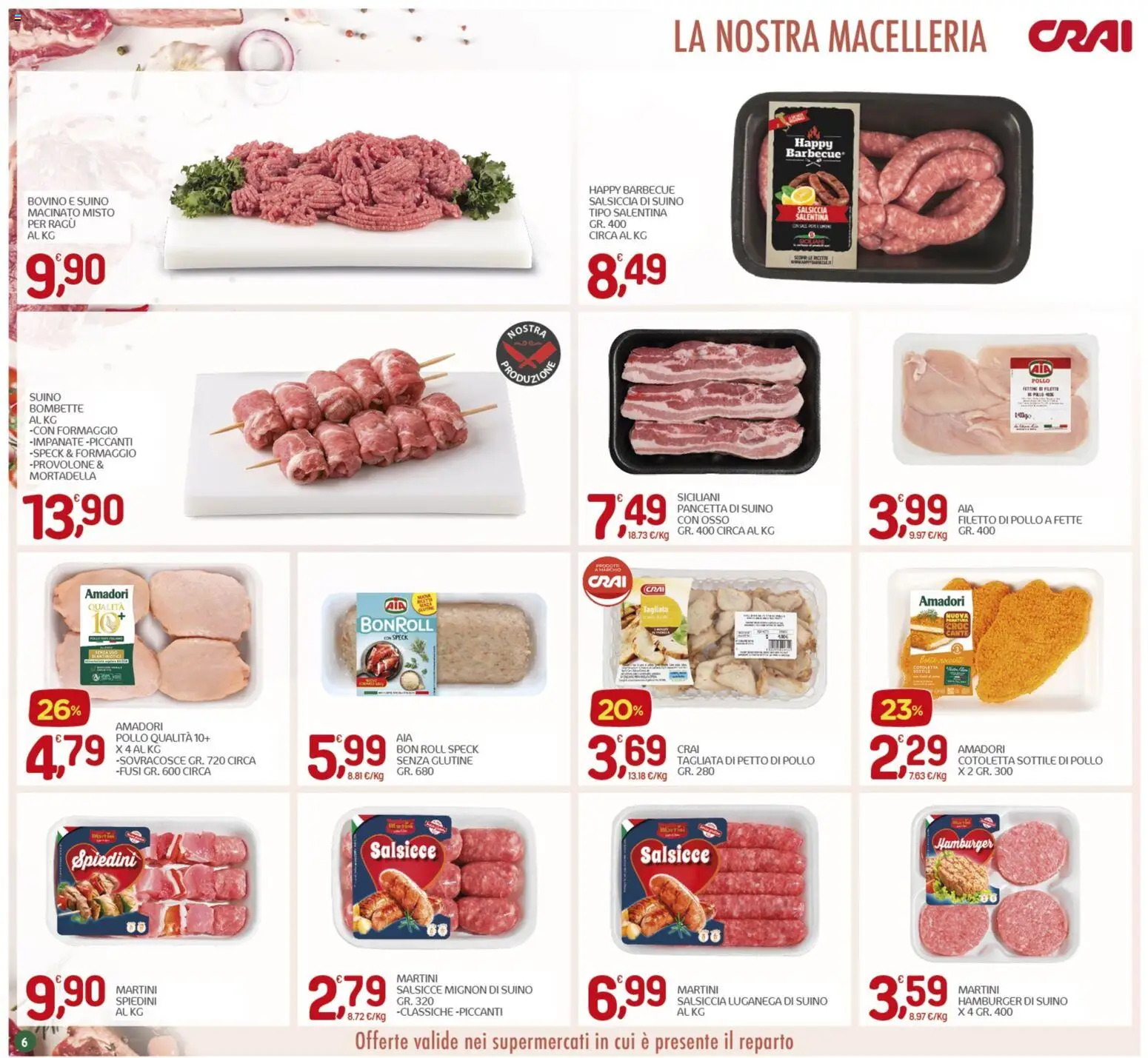 Volantino CRAI del 11.06.2026 | Pagina: 6 | Prodotti: Pollo, Suino, Barbecue, Salsiccia