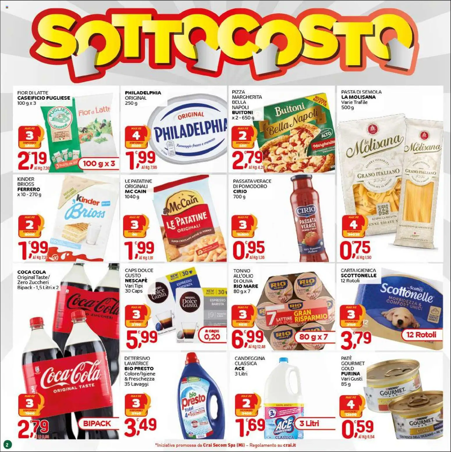 Volantino CRAI del 05.03.2026 | Pagina: 2 | Prodotti: Paté, Pomodoro, Tonno, Coca Cola