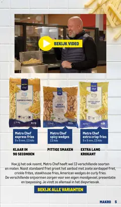 Makro folder - Horeca Magazine 4 - Voorbeeld van een folder van Makro, geldig van 15-07-2026 | Pagina: 5 | Producten: Aardappel, Zoete Aardappel, Friet, Video
