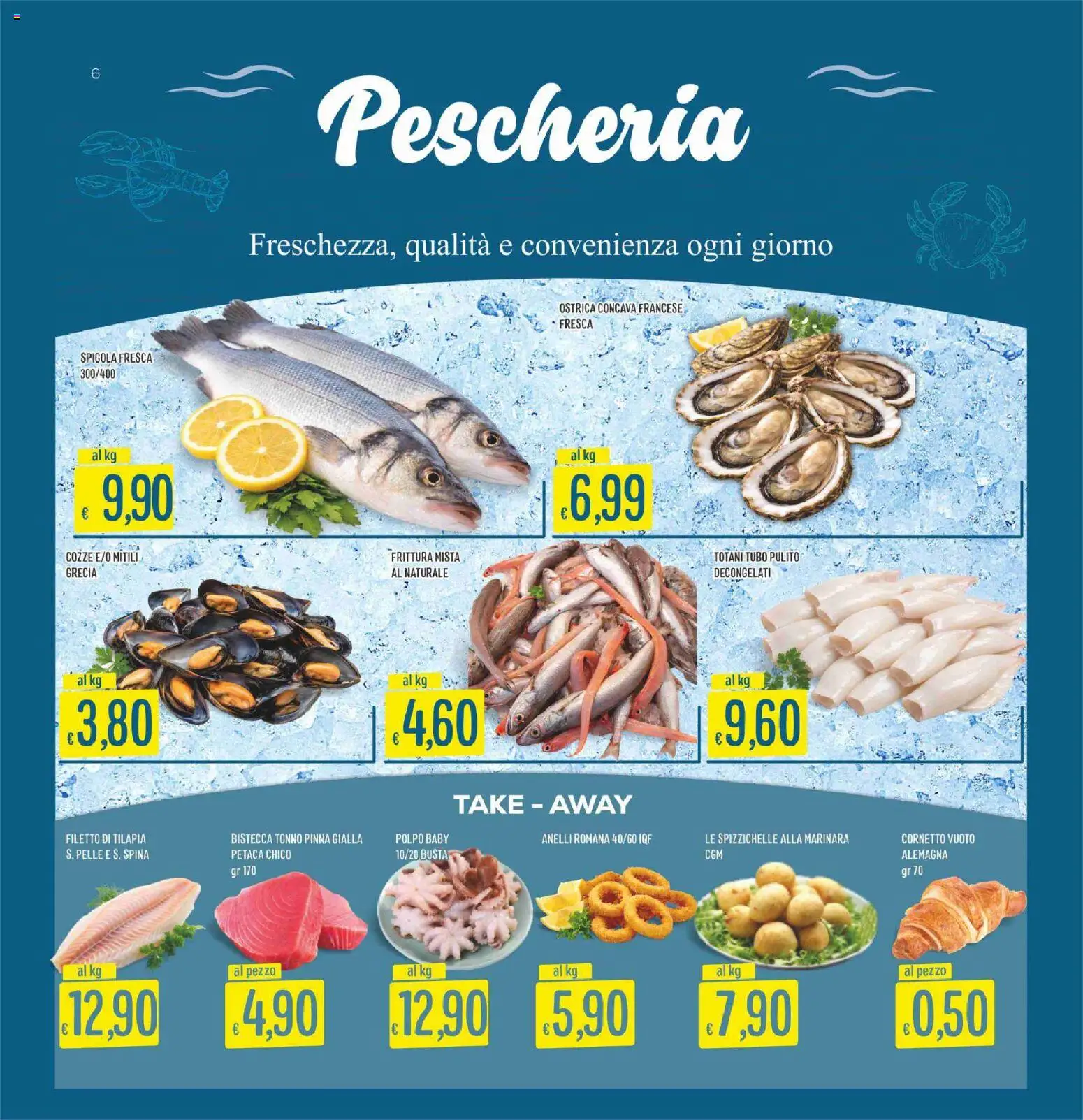 Volantino SISA del 28.05.2026 | Pagina: 6 | Prodotti: Cornetto, Cozze, Polpo, Spigola