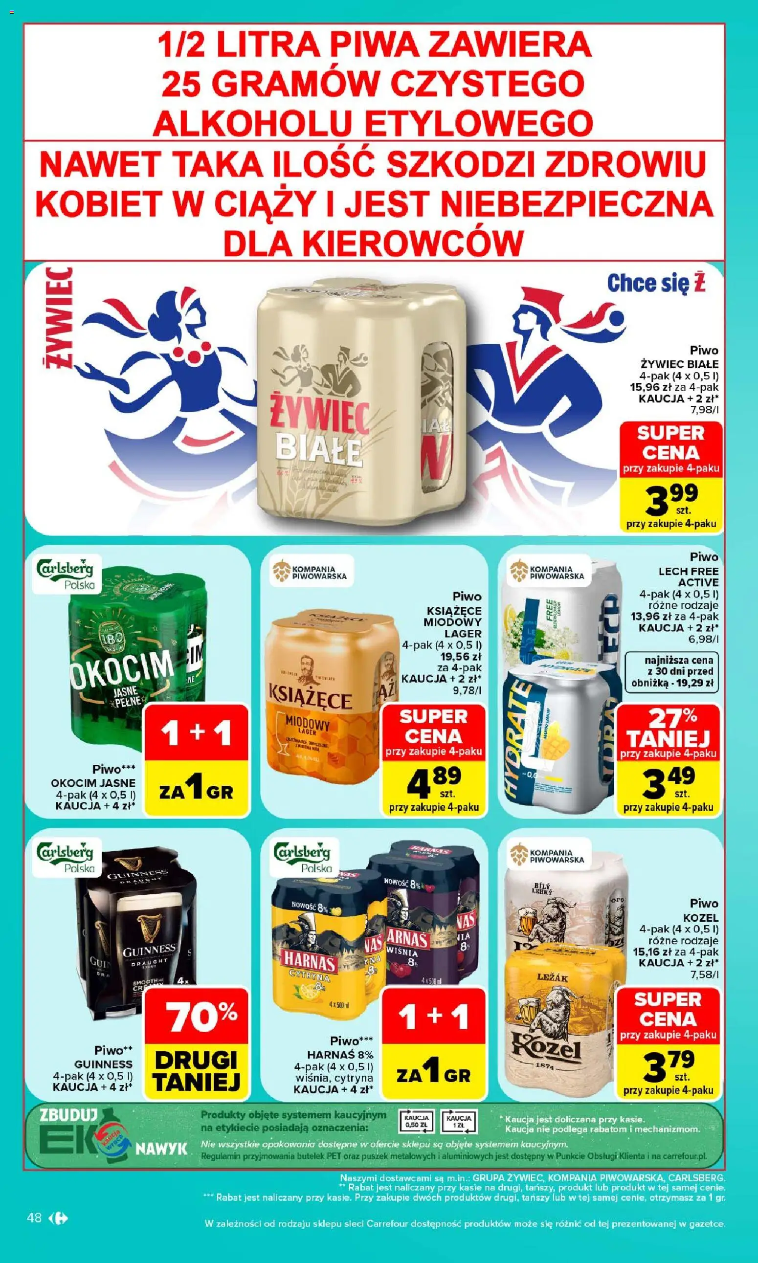 Carrefour gazetka od 19.10.2026 | Strona: 48 | Produkty: Lech, Guinness, Leżak, Carlsberg
