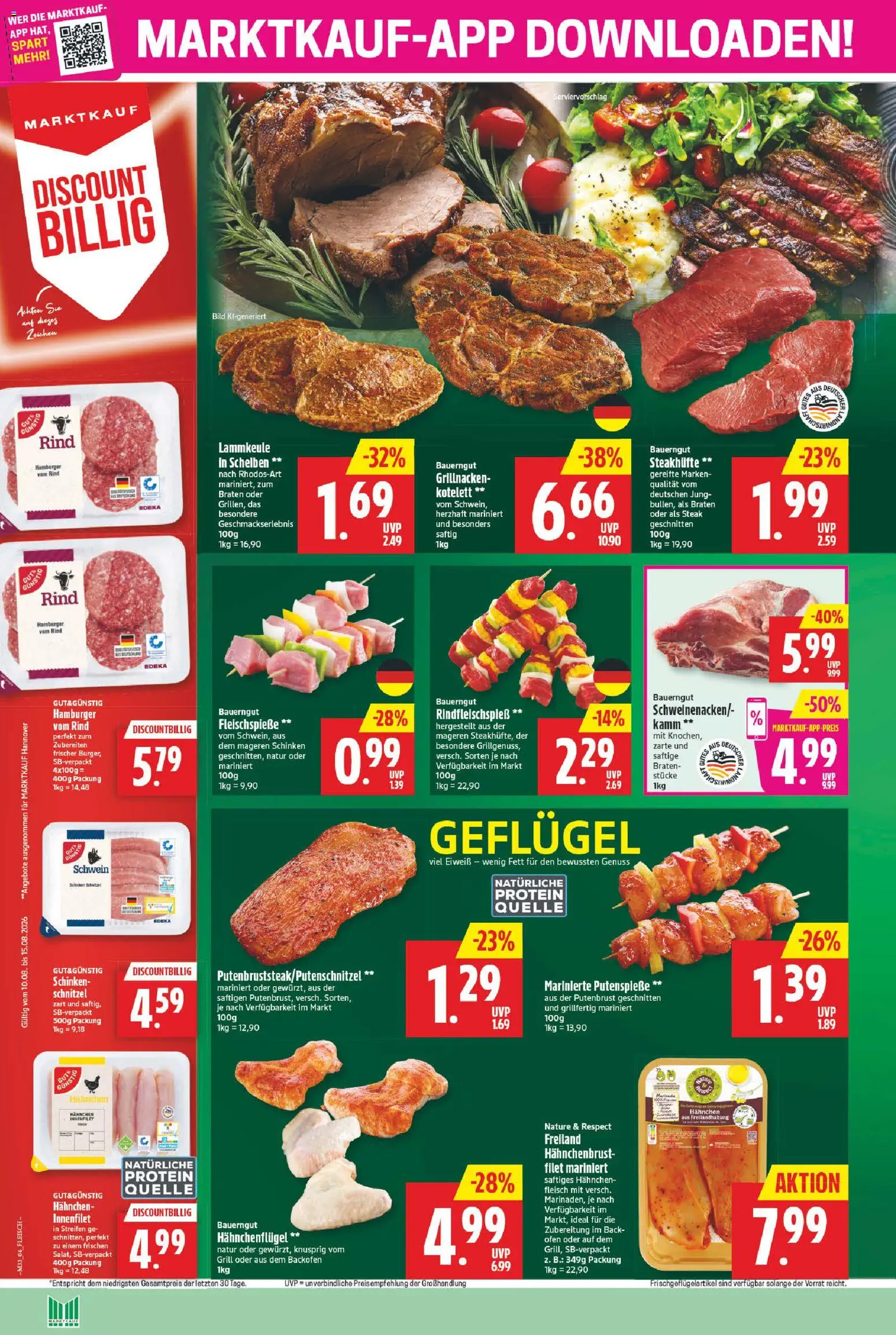 Marktkauf Prospekt – gültig ab 10.08.2026 | Seite: 4 | Produkte: Lammkeule, Grill, Backofen, Schinken