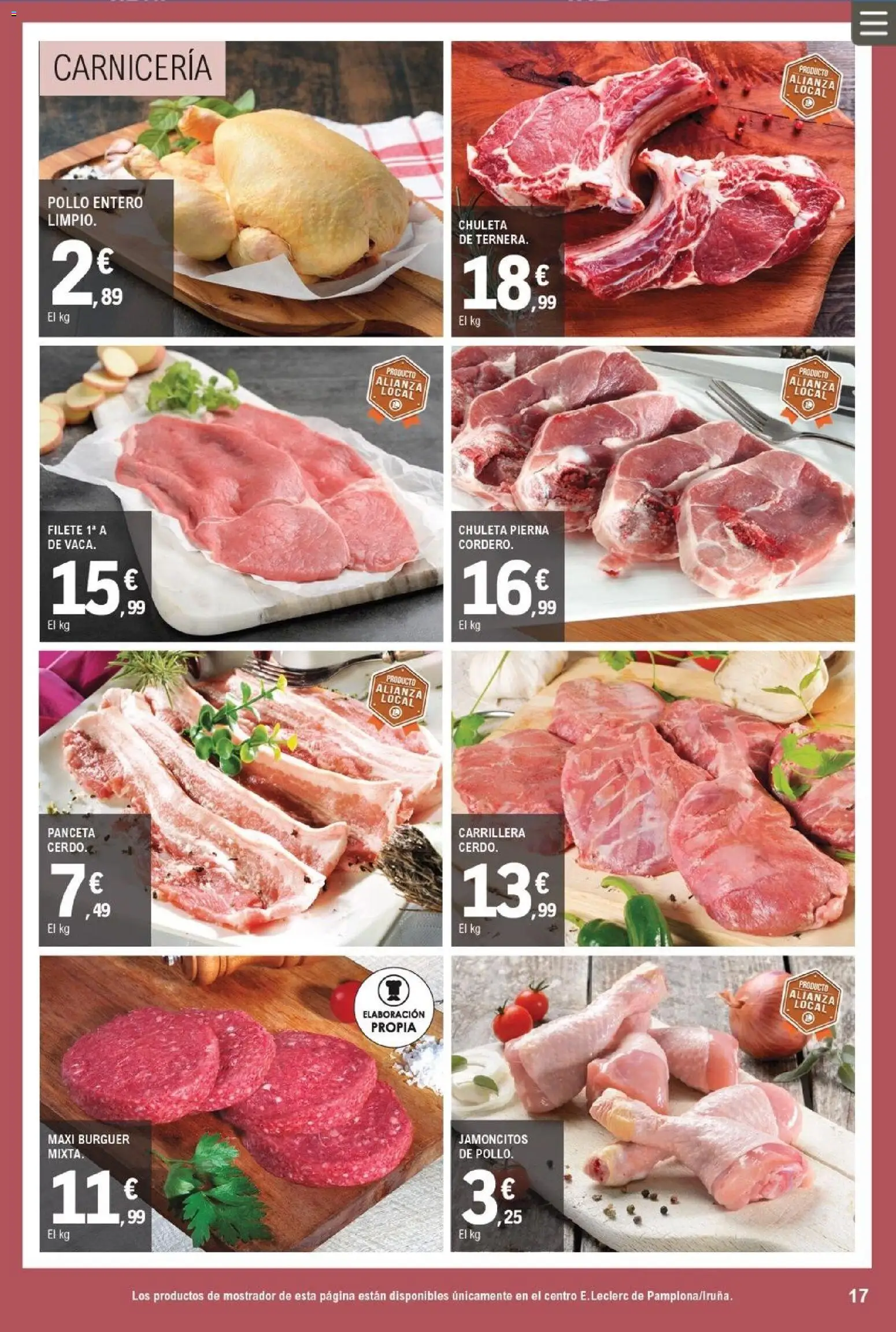 E.Leclerc Pamplona │ válido desde el 09/09/2026 | Página: 17 | Productos: Pollo entero, Panceta, Filete, Pollo