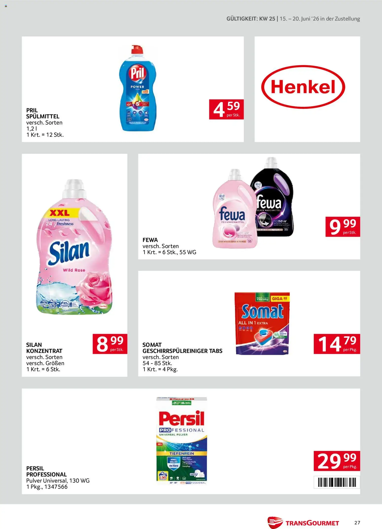 Transgourmet Zustellaktion gültig ab 15.06.2026 | Seite: 27 | Produkte: Waschmittel
