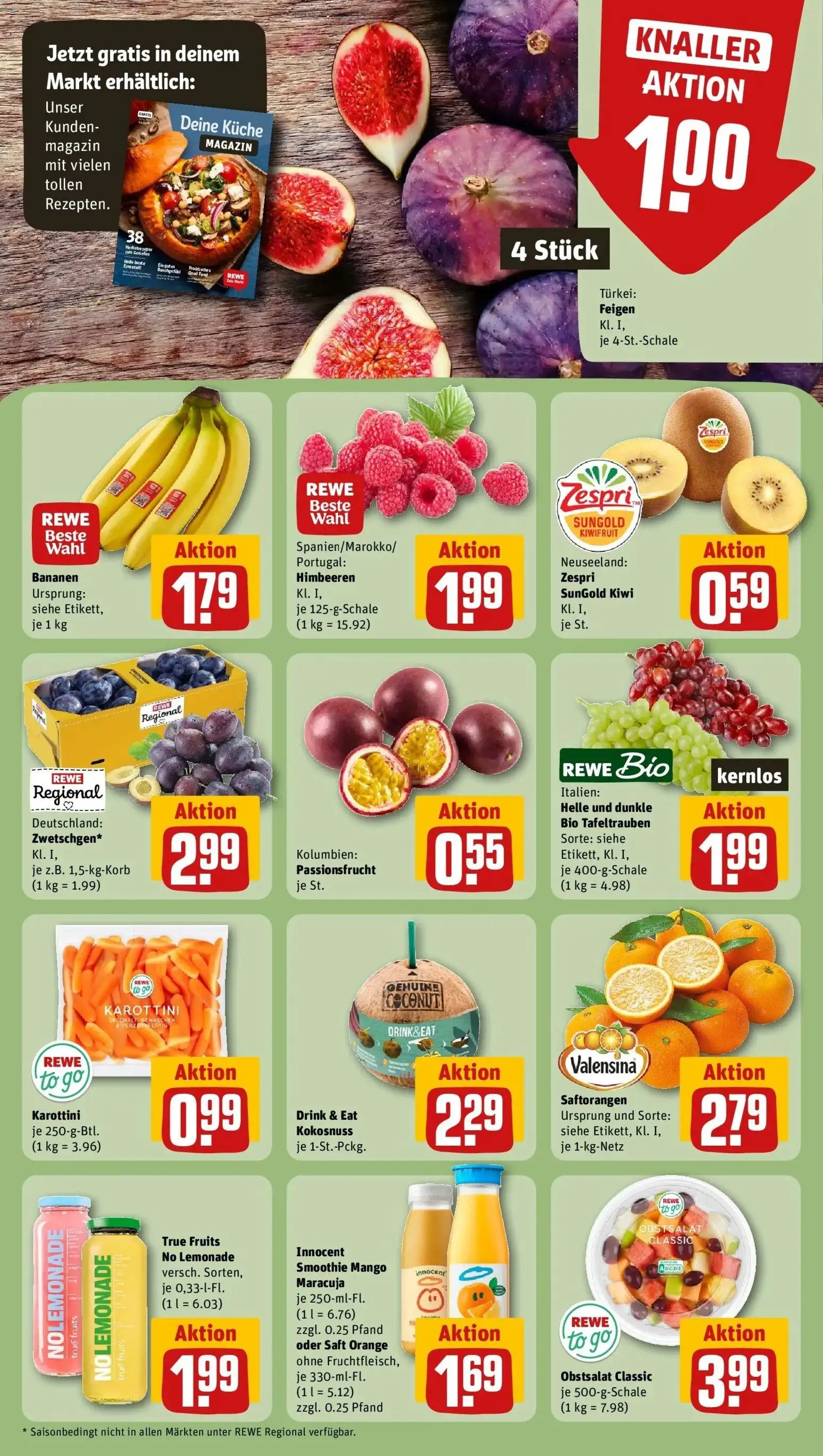REWE Prospekt ab 07.09.2026 zum Blättern » Angebote | Seite: 6 | Produkte: Küche, Bananen, Mango, Feigen