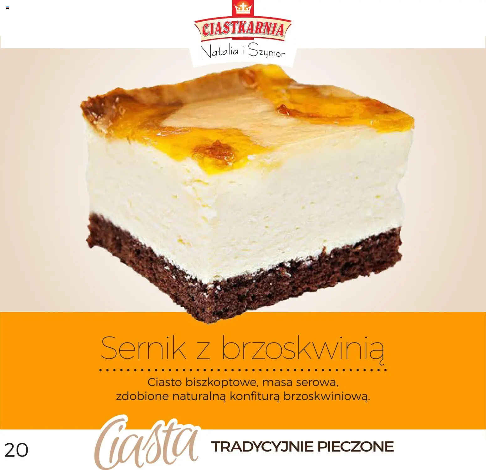 Topaz Gazetka - Ciasta od 01.12.2025 | Strona: 20 | Produkty: Ciasto, Sernik na zimno, Brzoskwinie