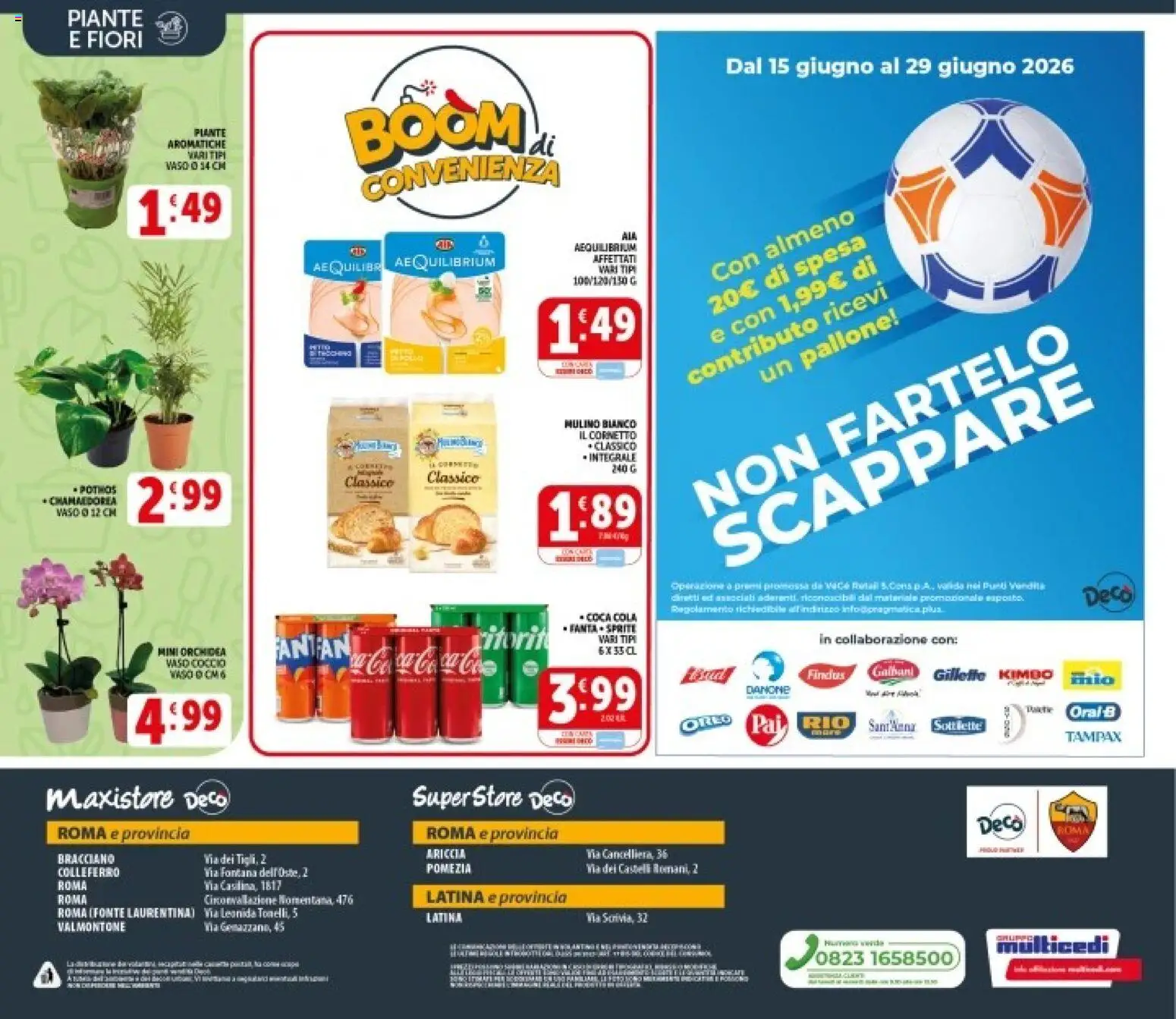Volantino Decò del 08.06.2026 | Pagina: 21 | Prodotti: Cornetto, Pallone, Orchidea, Coca Cola