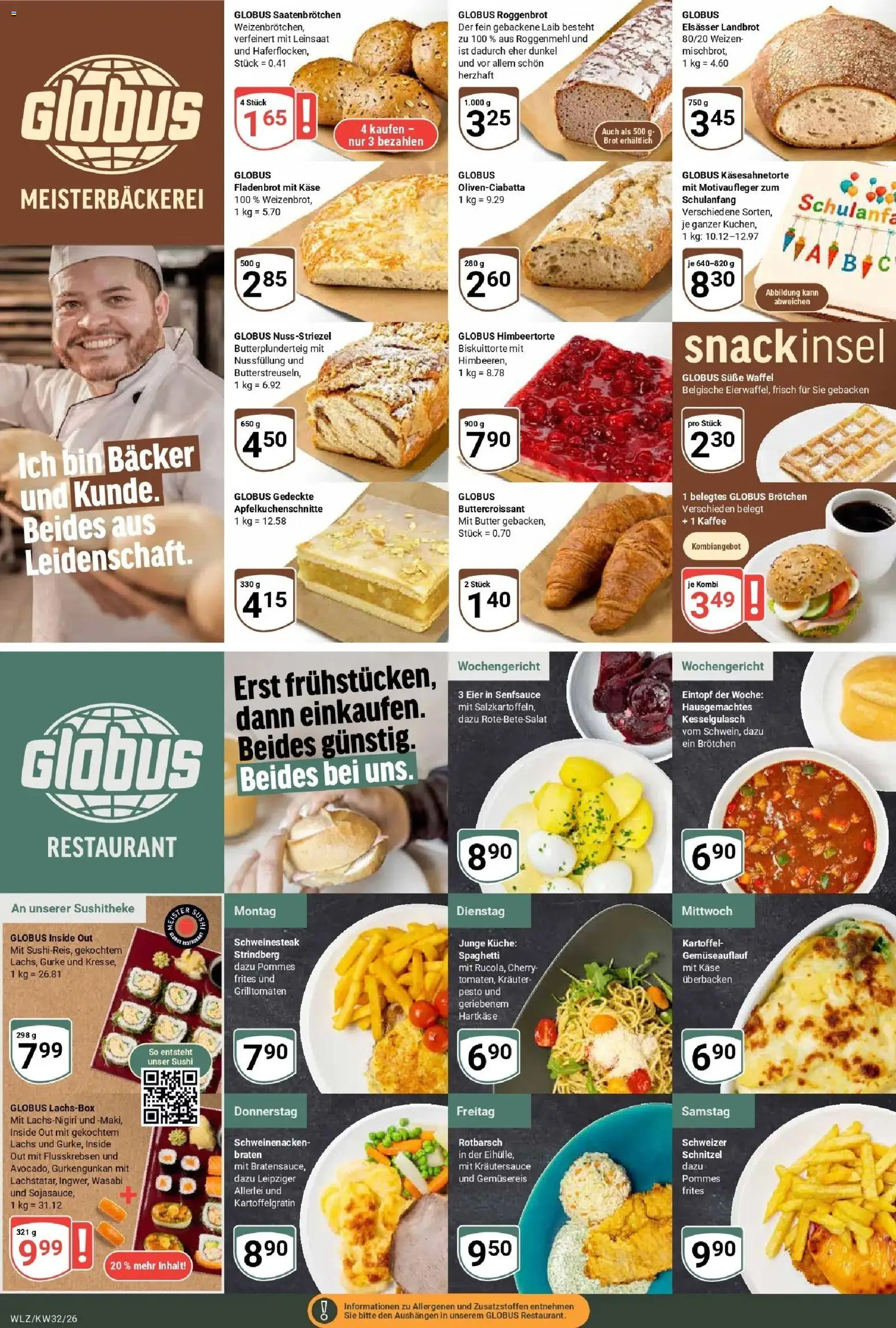 Globus Prospekt Weischlitz (ab 03.08.2026) » Angebote online | Seite: 7 | Produkte: Butter, Käse, Schnitzel, Salat