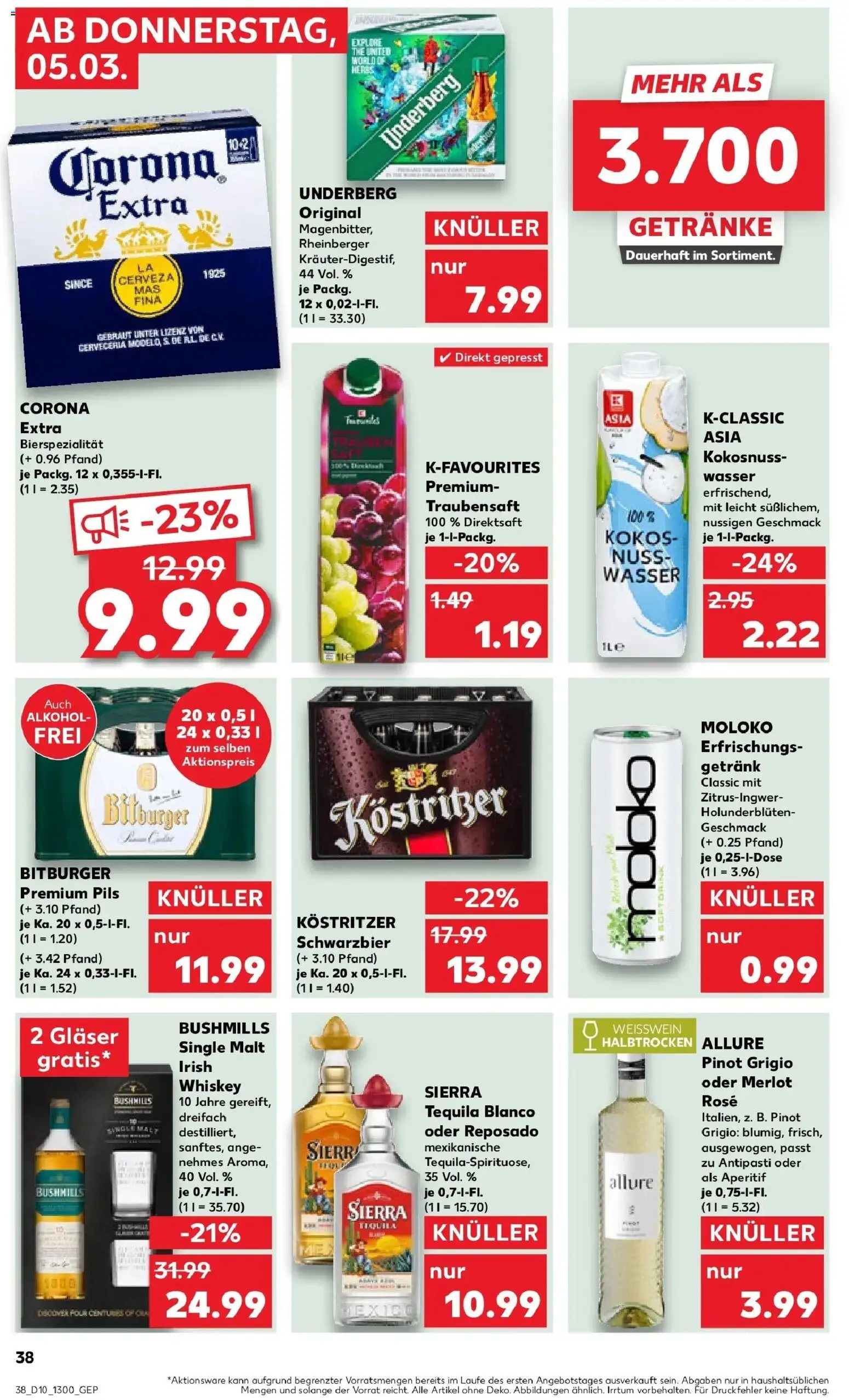 Kaufland Prospekt Pfullingen	 – gültig ab 02.03.2026 | Seite: 50 | Produkte: Kostritzer, Weißwein, Merlot, Tequila
