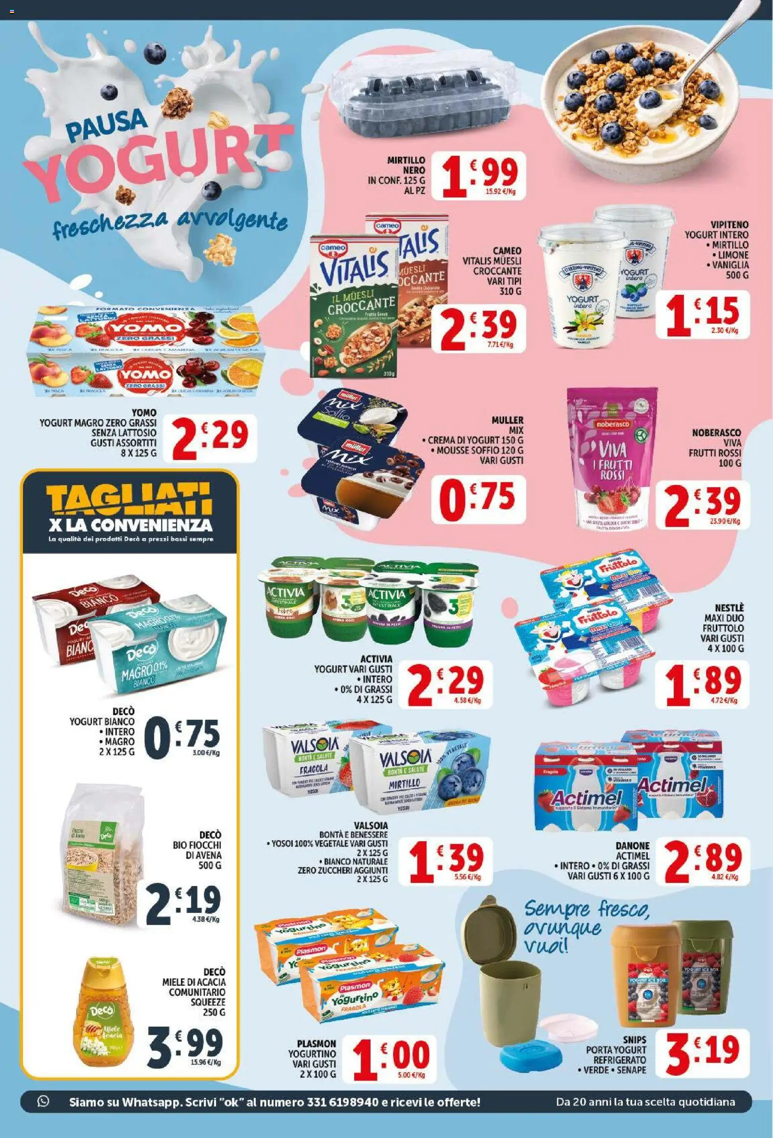 Volantino Decò del 09.04.2026 | Pagina: 9 | Prodotti: Crema, Yogurt, Fiocchi, Miele