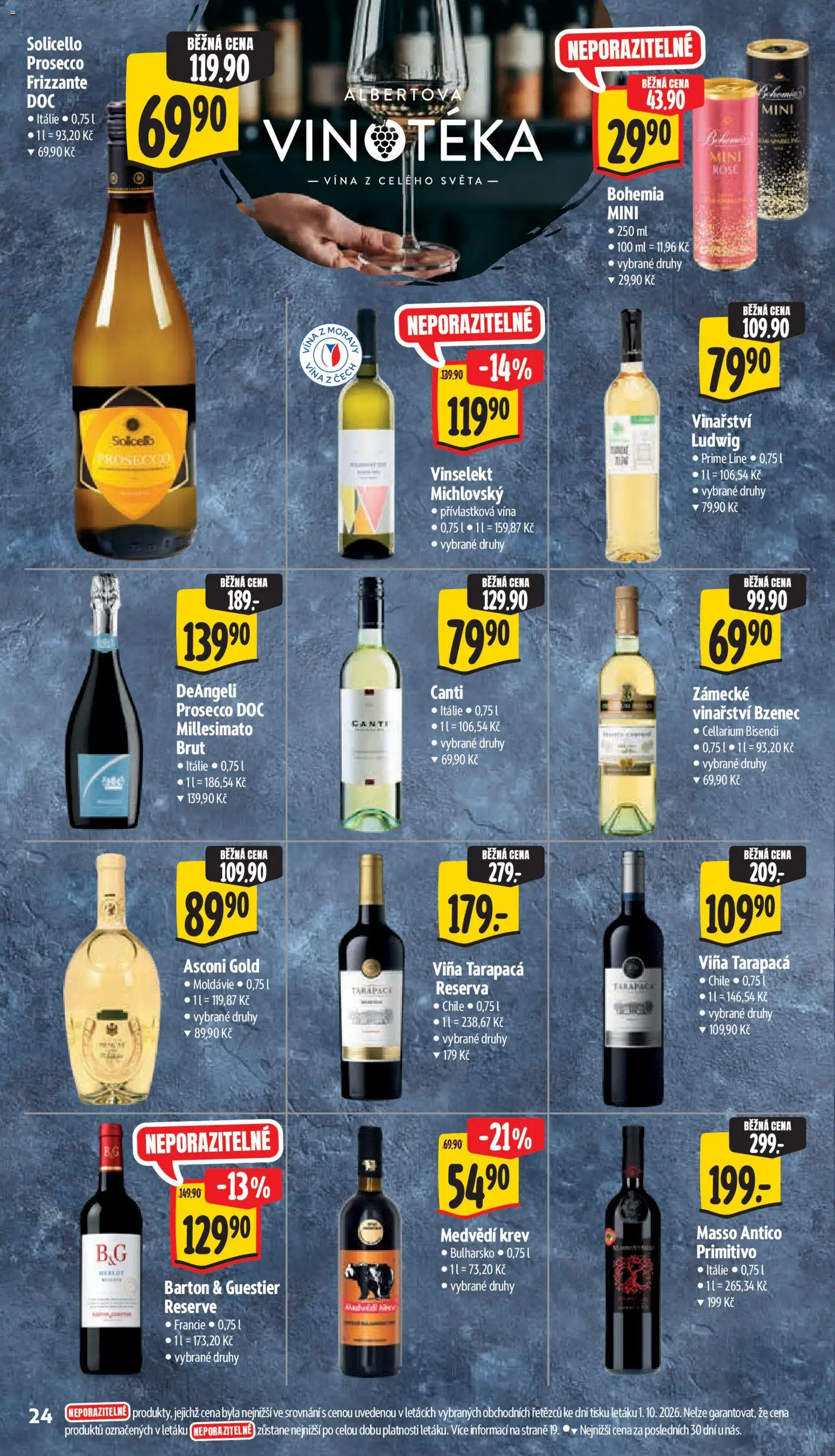 Albert leták - Supermarket Frenštát pod Radhoštěm od 07.10.2026 | Strana: 38 | Produkty: Frizzante, Primitivo, Solicello prosecco, Prosecco DOC