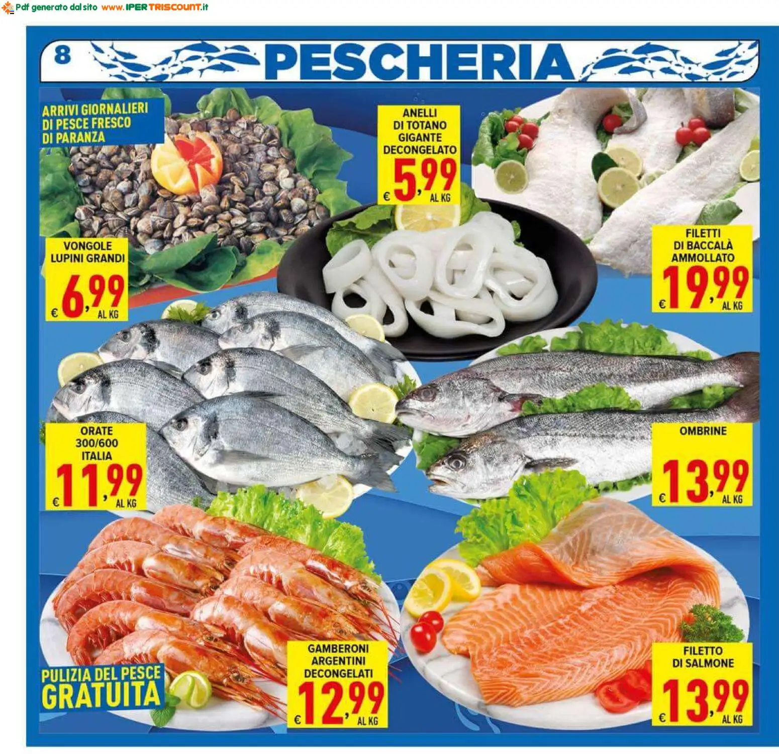 Volantino Ipertriscount del 23/09/2026 | Pagina: 8 | Prodotti: Salmone, Pesce, Filetto, Totano