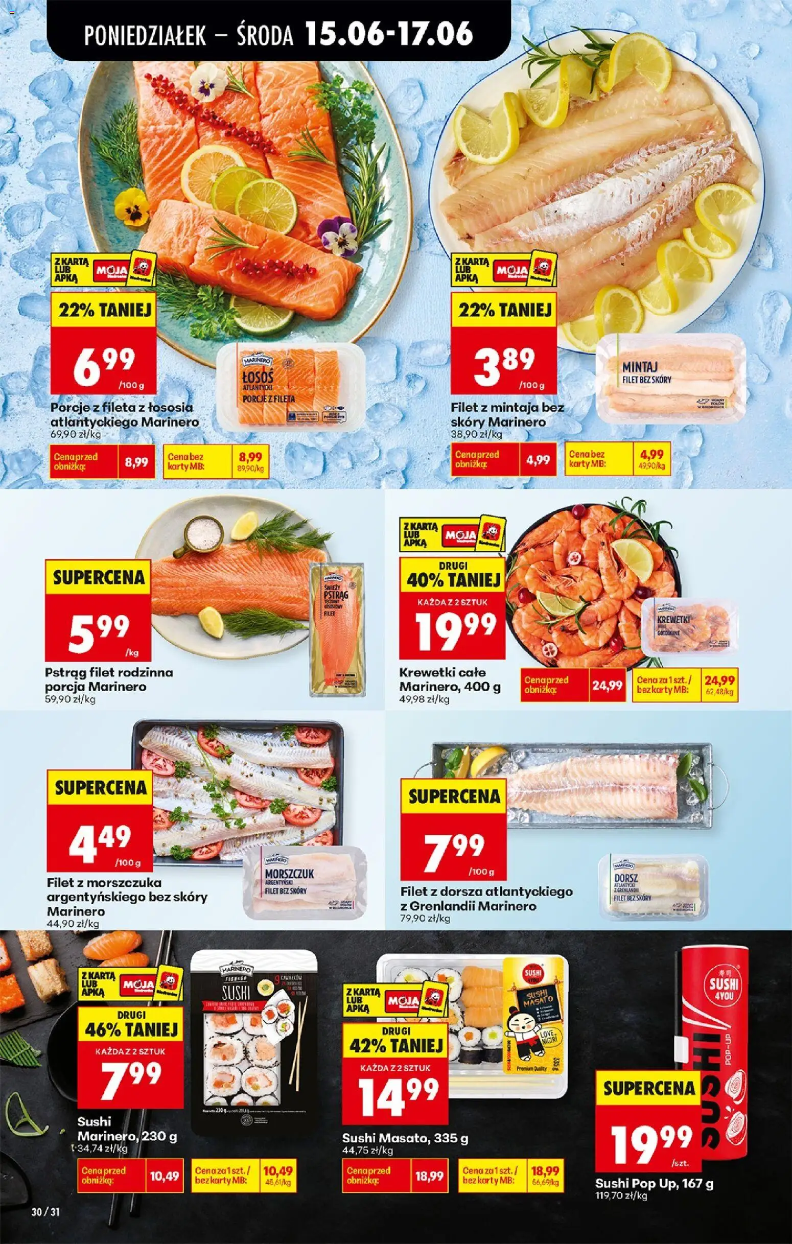 Biedronka Polsko leták od 15.06.2026 | Strana: 38 | Produkty: Losos, Sushi, Filet, Karty