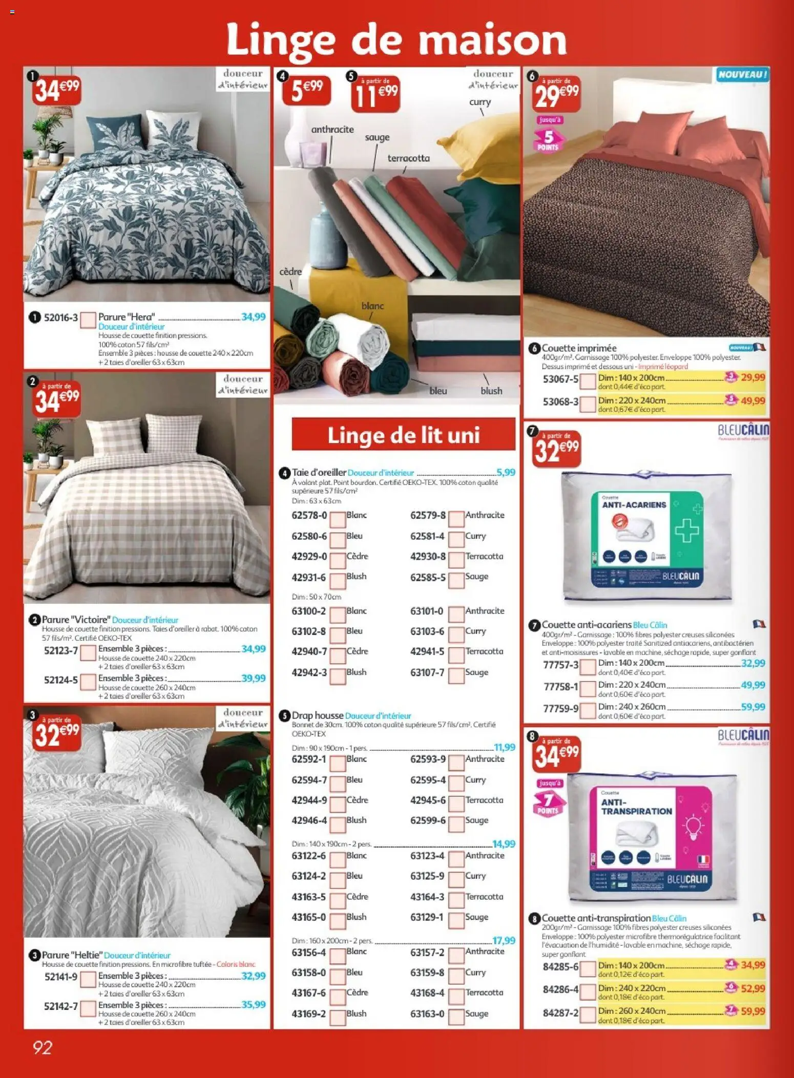 {H1} | Page: 92 | Produits: Enveloppe, Blush, Lit, Housse de couette