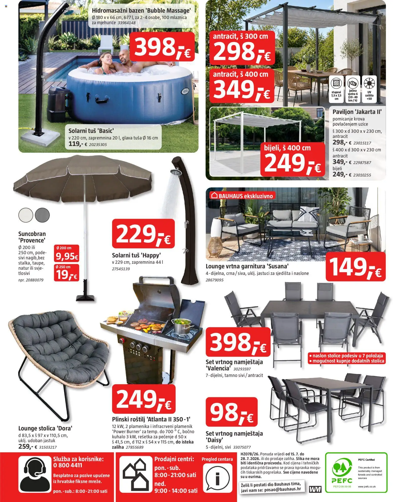 Bauhaus katalog | vrijedi od 15.07.2026 | Stranica: 24 | Proizvodi: Roštilj, Stolica, Tuš, Bazen