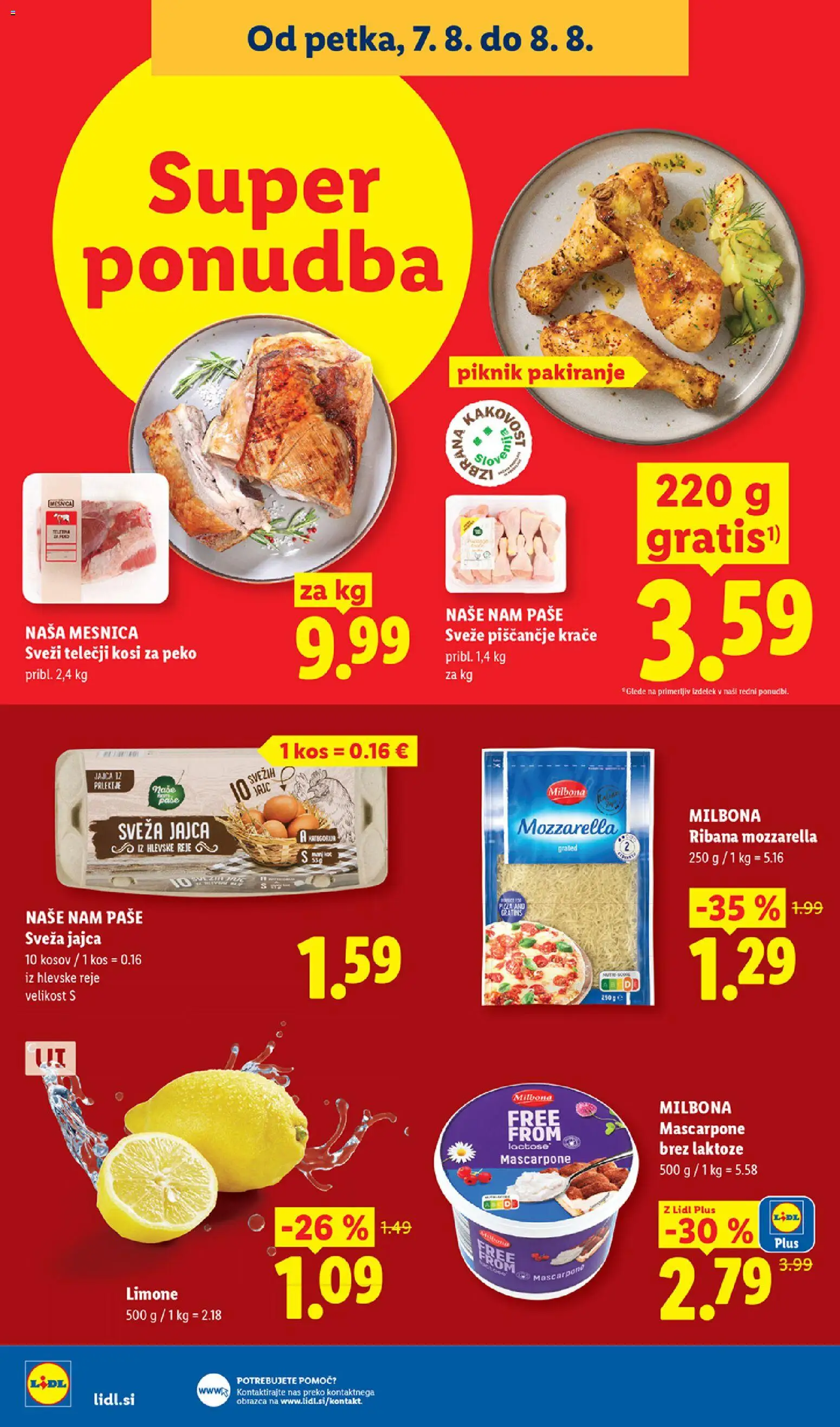 Novi Lidl katalog ponudbe – veljaven od 06.08.2026 | Stran: 40 | Izdelki: Mozzarella, Kos, Jajca