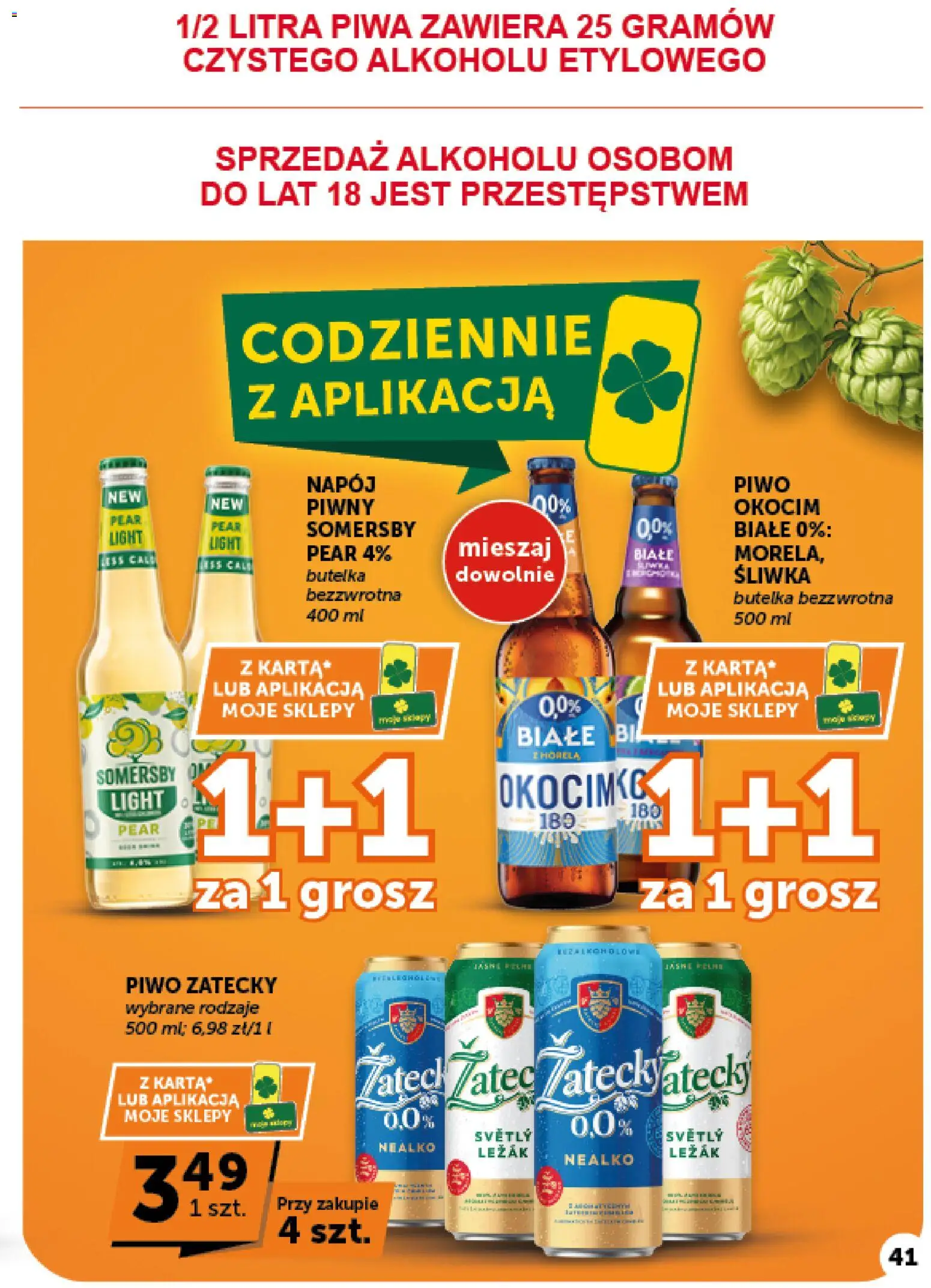 Groszek gazetka od 08.10.2026 | Strona: 41 | Produkty: Leżak, Piwo, Somersby, Piwo zatecky