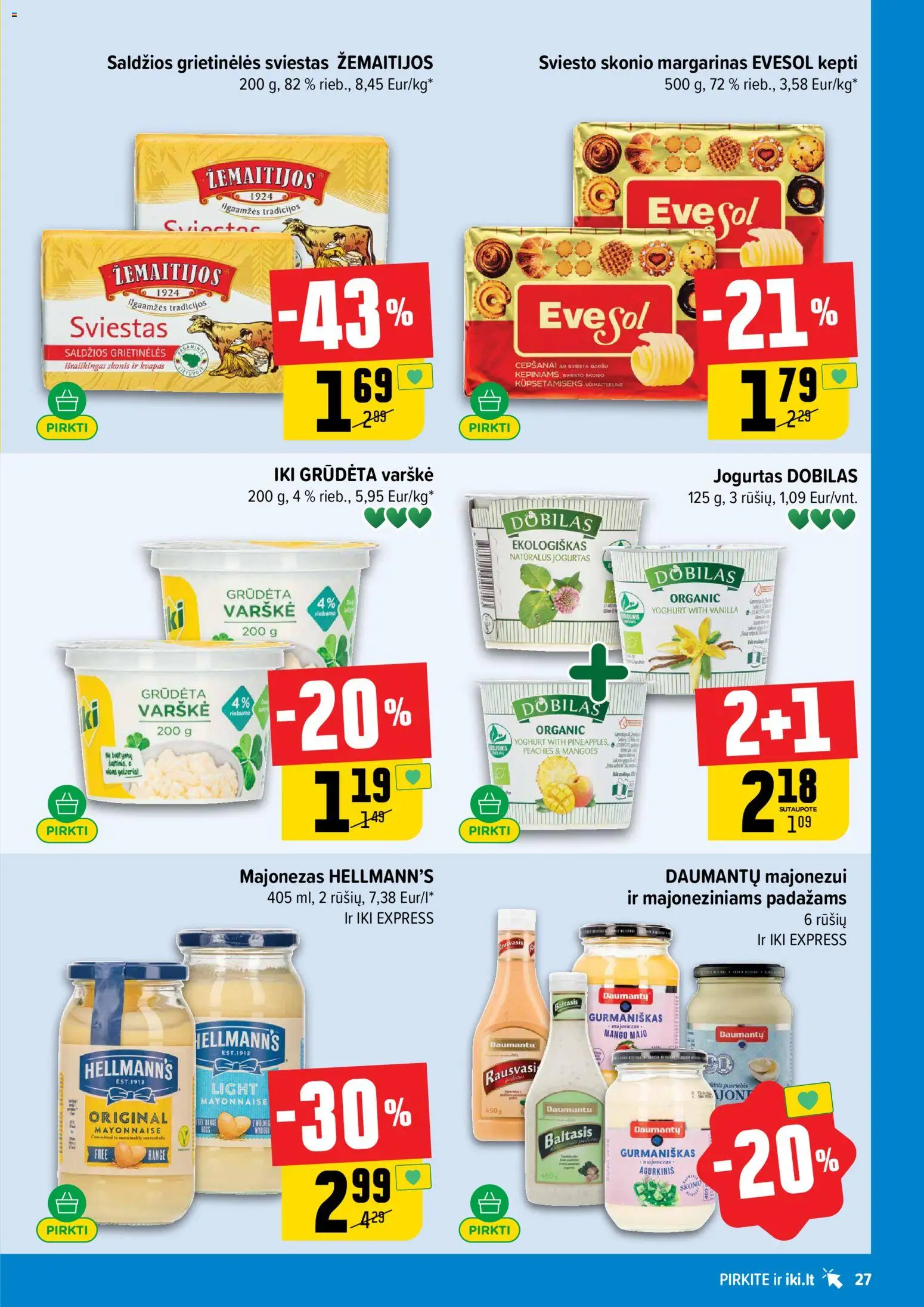 IKI akcijos nuo 08.06.2026 | Puslapis: 27 | Prekių: Margarinas, Kvapas, Sviestas, Majonezas