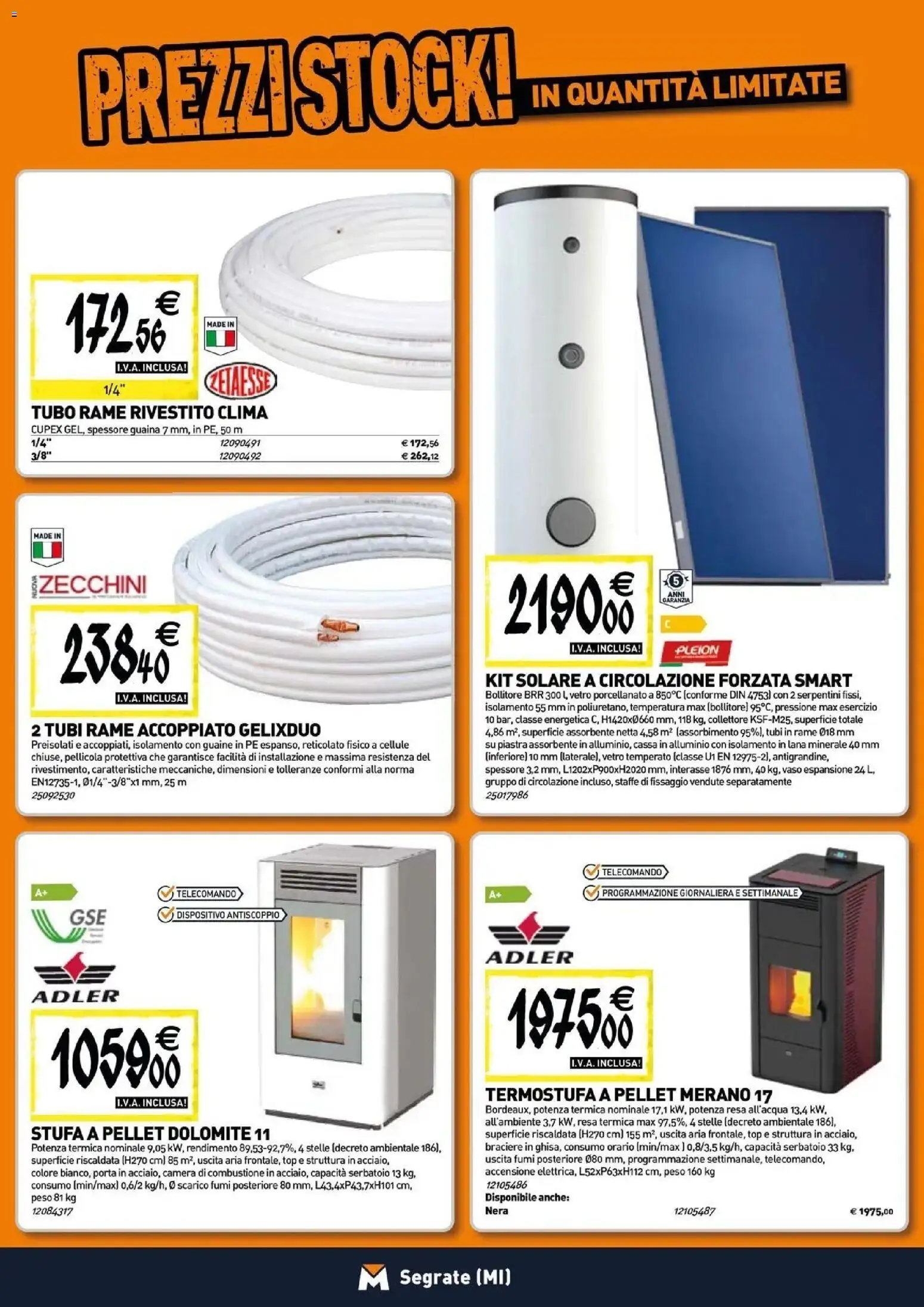 Volantino TECNOMAT del 30/07/2026 | Pagina: 7 | Prodotti: Pellet, Stufa, Alluminio, Bollitore