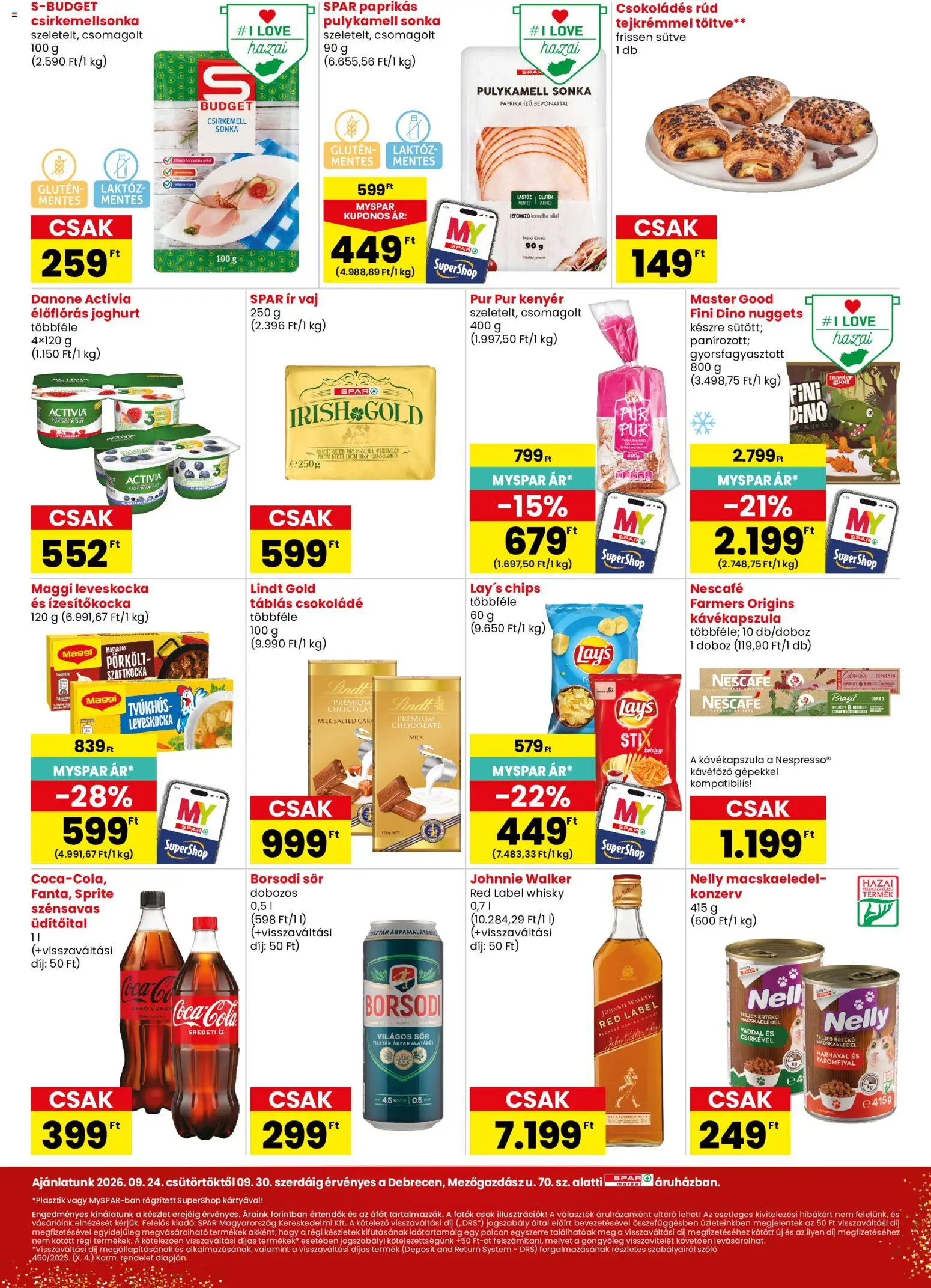 Spar Market akciós ujság - amely érvényes a következő dátumtól: 2026.09.24. | Oldal: 2 | Termékek: Sprite, Borsodi, Kenyér, Sör