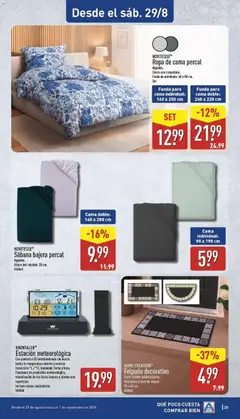 Vista previa Aldi folleto Península válido desde el 24/08/2026 | Página: 25 | Productos: Ropa, Estación meteorológica, Ropa de cama, Cama
