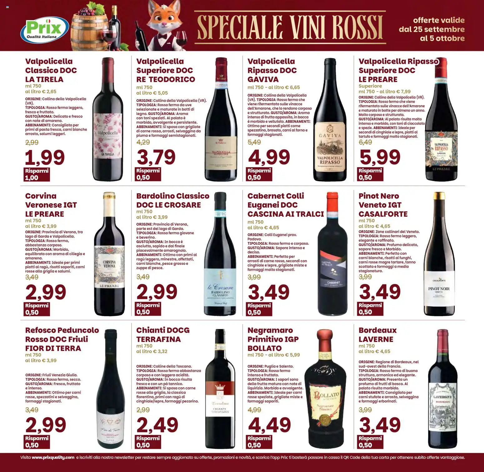 Volantino Prix del 25/09/2026 | Pagina: 15 | Prodotti: Cioccolato, Piatti, Forno, Profumo