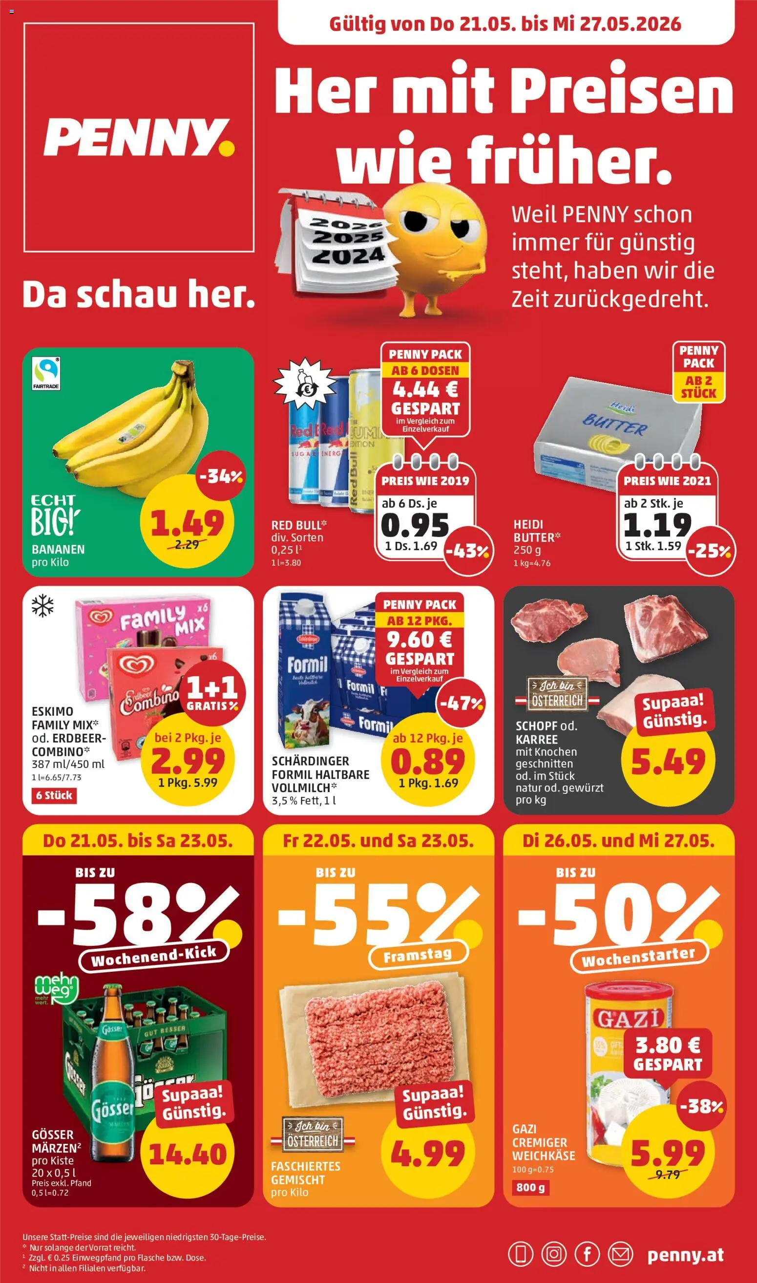 Penny Markt Flugblatt gültig ab 21.05.2026 | Seite: 1 | Produkte: Butter, Bananen