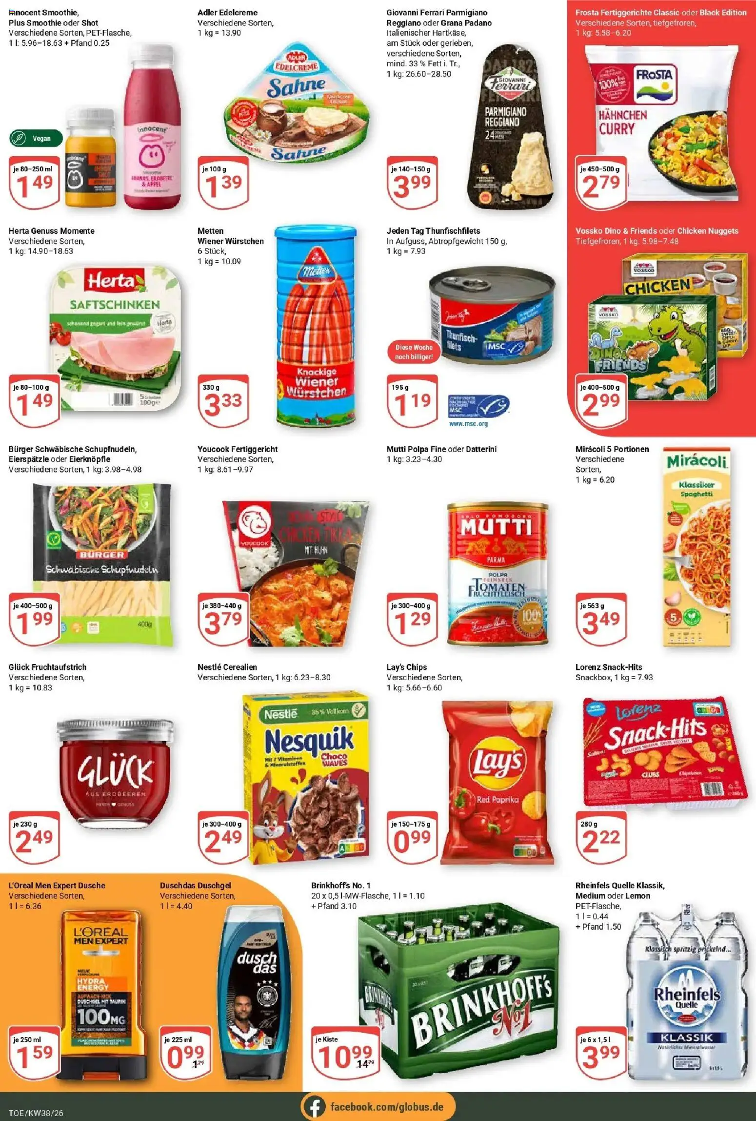 Globus Prospekt Tönisvorst (ab 14.09.2026) » Angebote online | Seite: 3 | Produkte: Wiener wurstchen, Spaghetti, Dusche, Duschgel