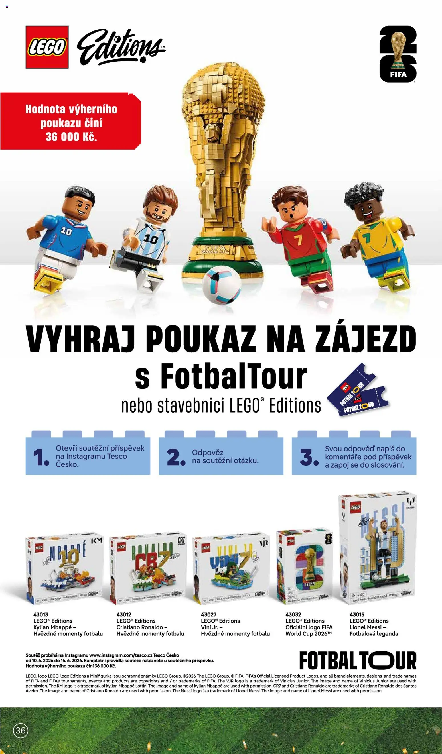Tesco leták - Hypermarket od 10.06.2026 | Strana: 36 | Produkty: LEGO, Známky