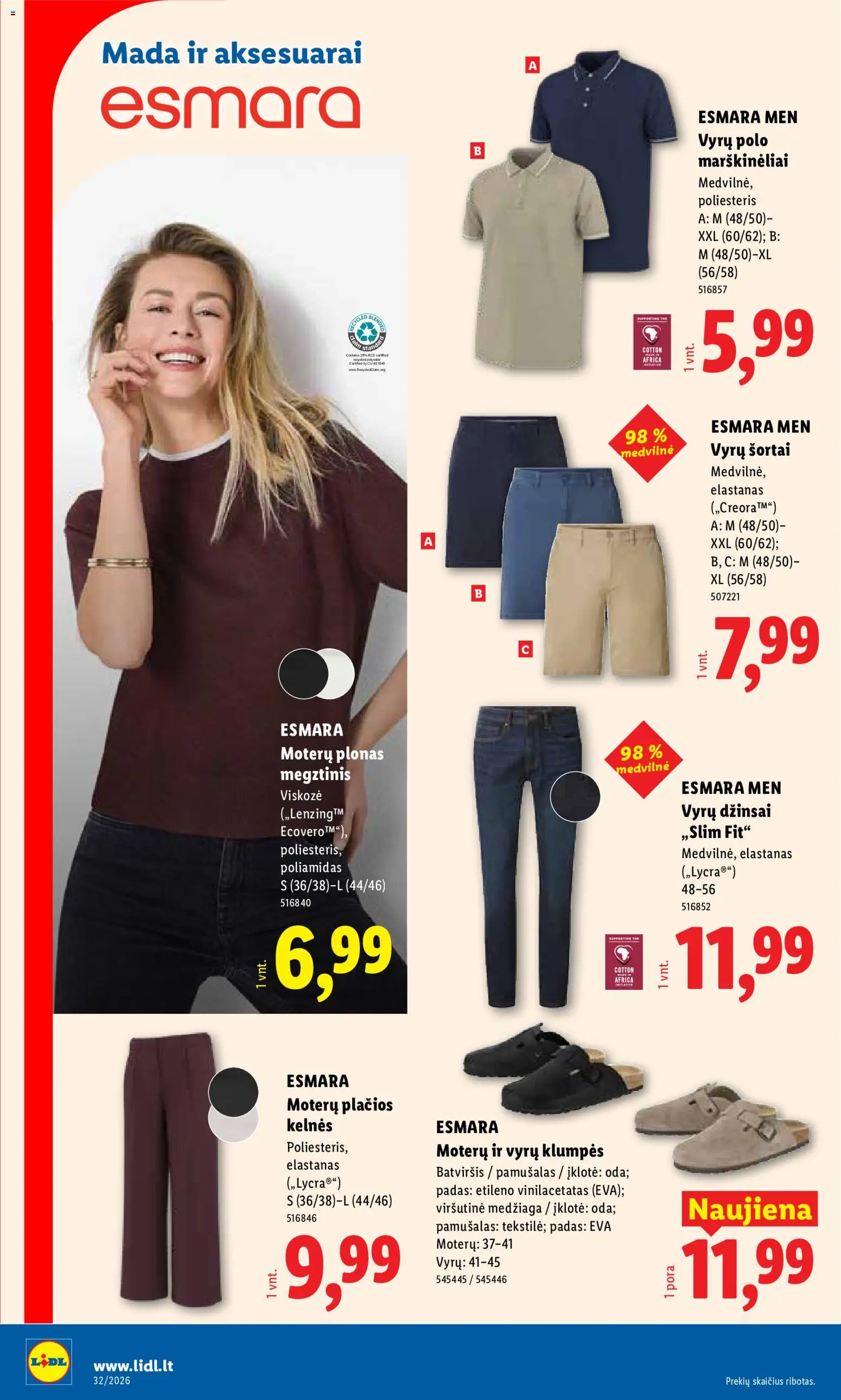 LIDL akcijos nuo 2026.08.03 | Puslapis: 12 | Prekių: Džinsai, Megztinis, Kelnes, Šortai